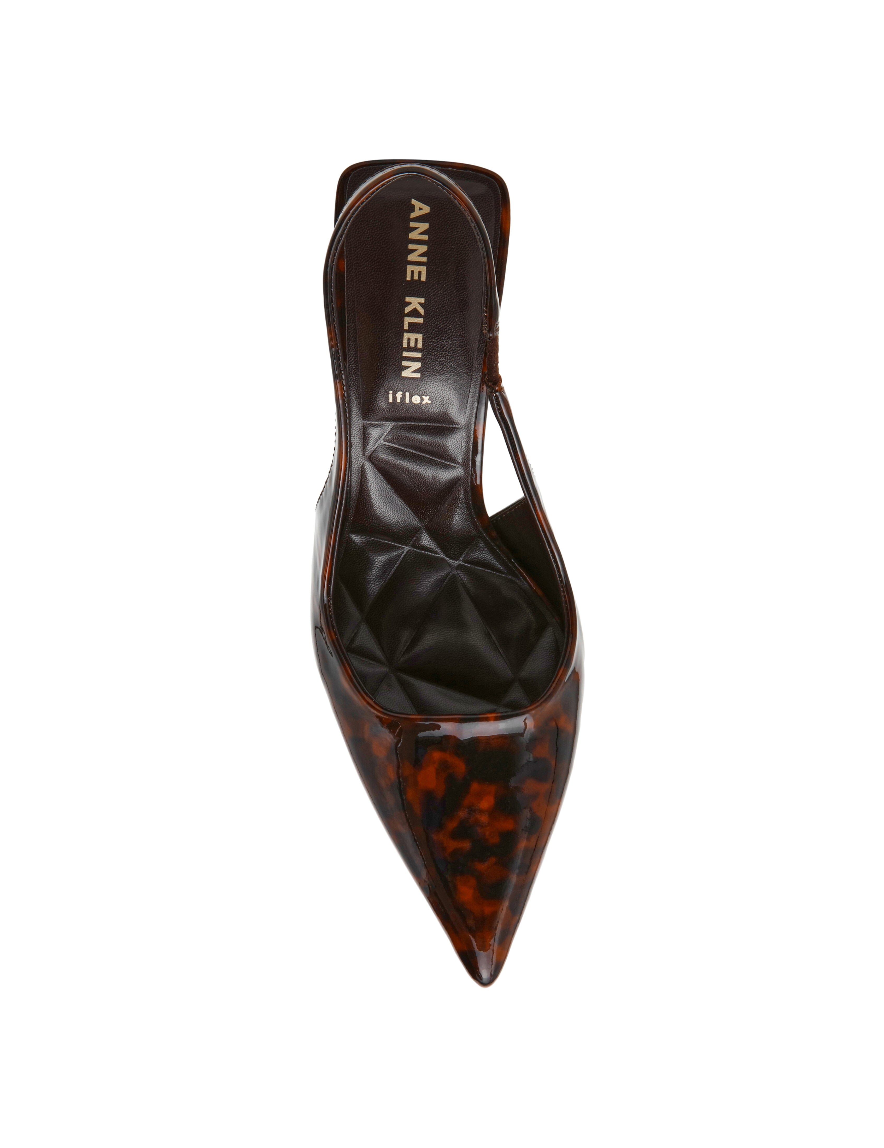 Itzy Slingback Block Heel Pump in Tortoise - Anne Klein Tortoise