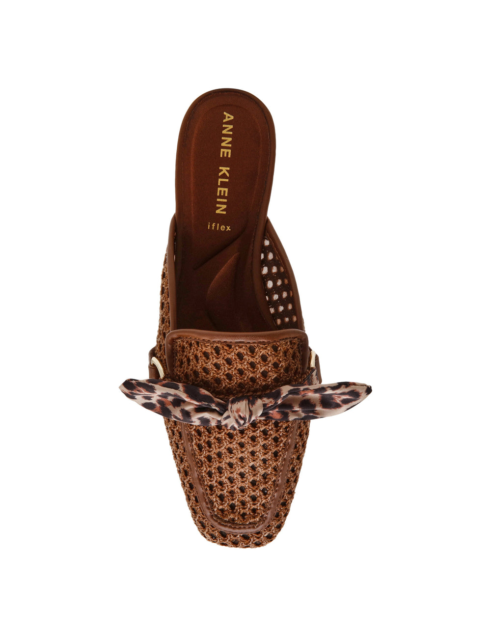 Avery Slip-On Flat Mule - Anne Klein Brown Leopard