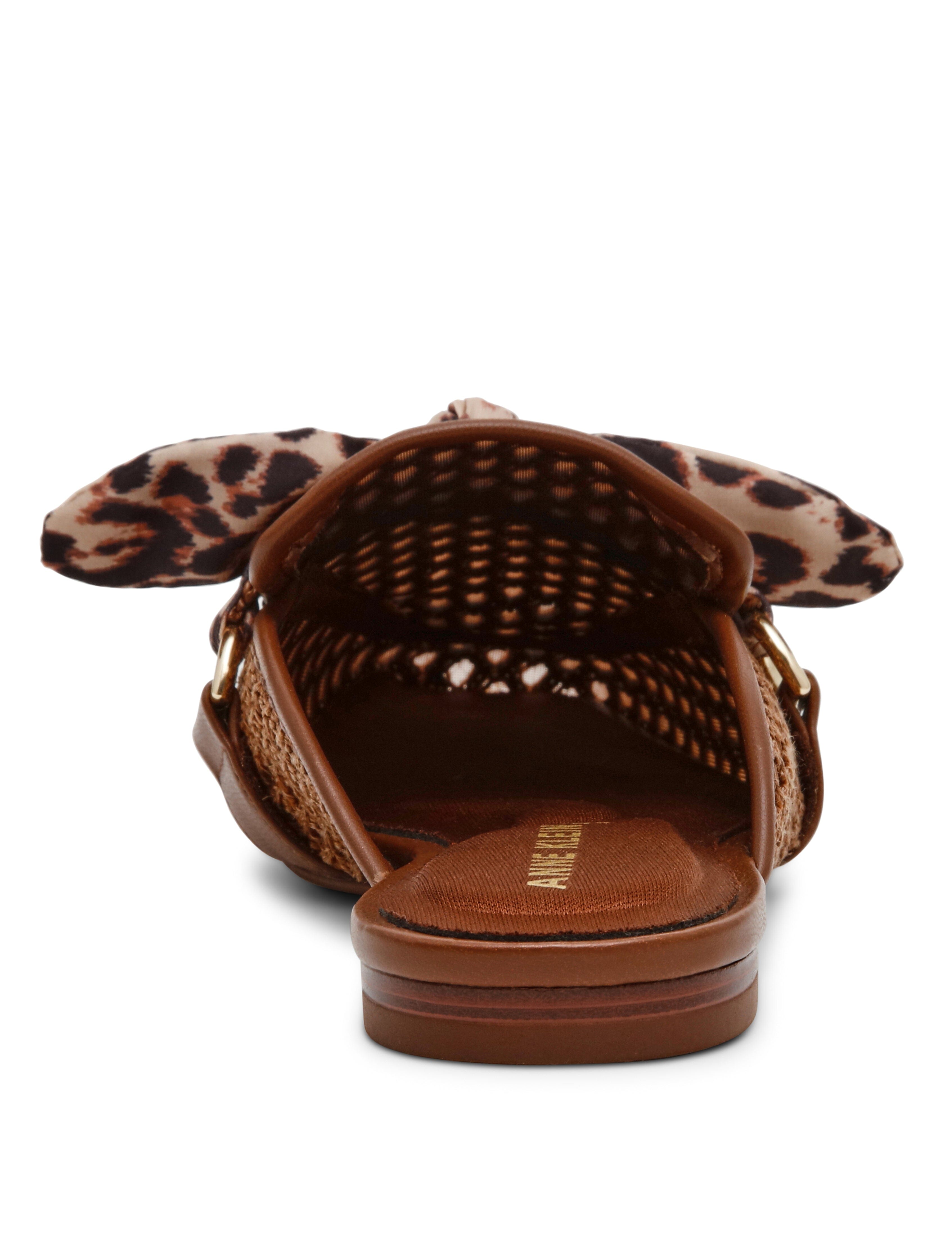 Avery Slip-On Flat Mule - Anne Klein Brown Leopard