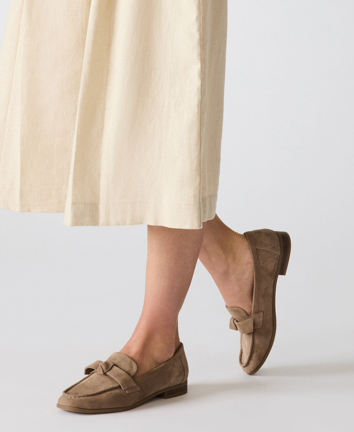 Bowie Slip-On Loafer in Taupe Suede - Anne Klein Taupe Suede