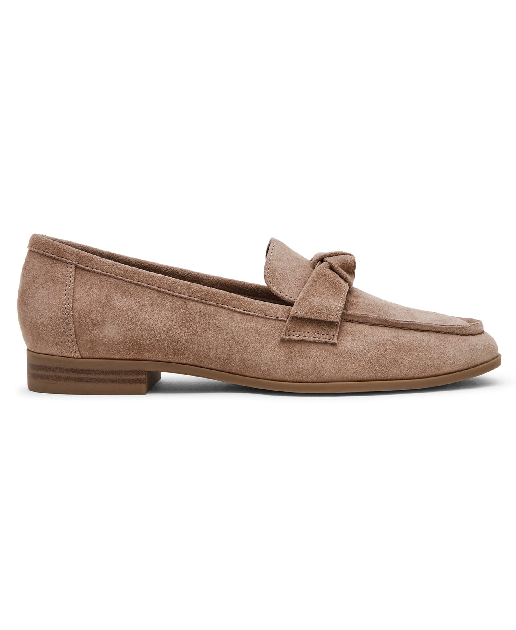 Bowie Slip-On Loafer in Taupe Suede - Anne Klein Taupe Suede
