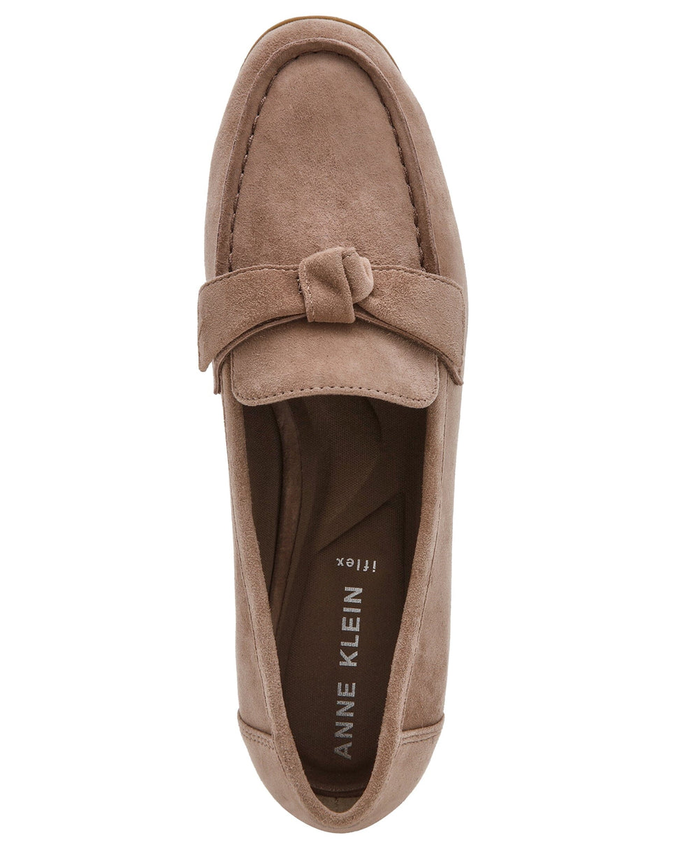 Bowie Slip-On Loafer in Taupe Suede - Anne Klein Taupe Suede