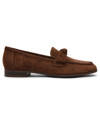 Bowie Slip-On Loafer in Brown Suede - Anne Klein Brown Suede