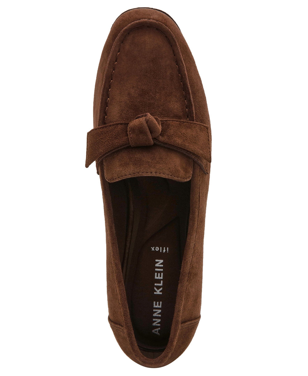 Bowie Slip-On Loafer in Brown Suede - Anne Klein Brown Suede