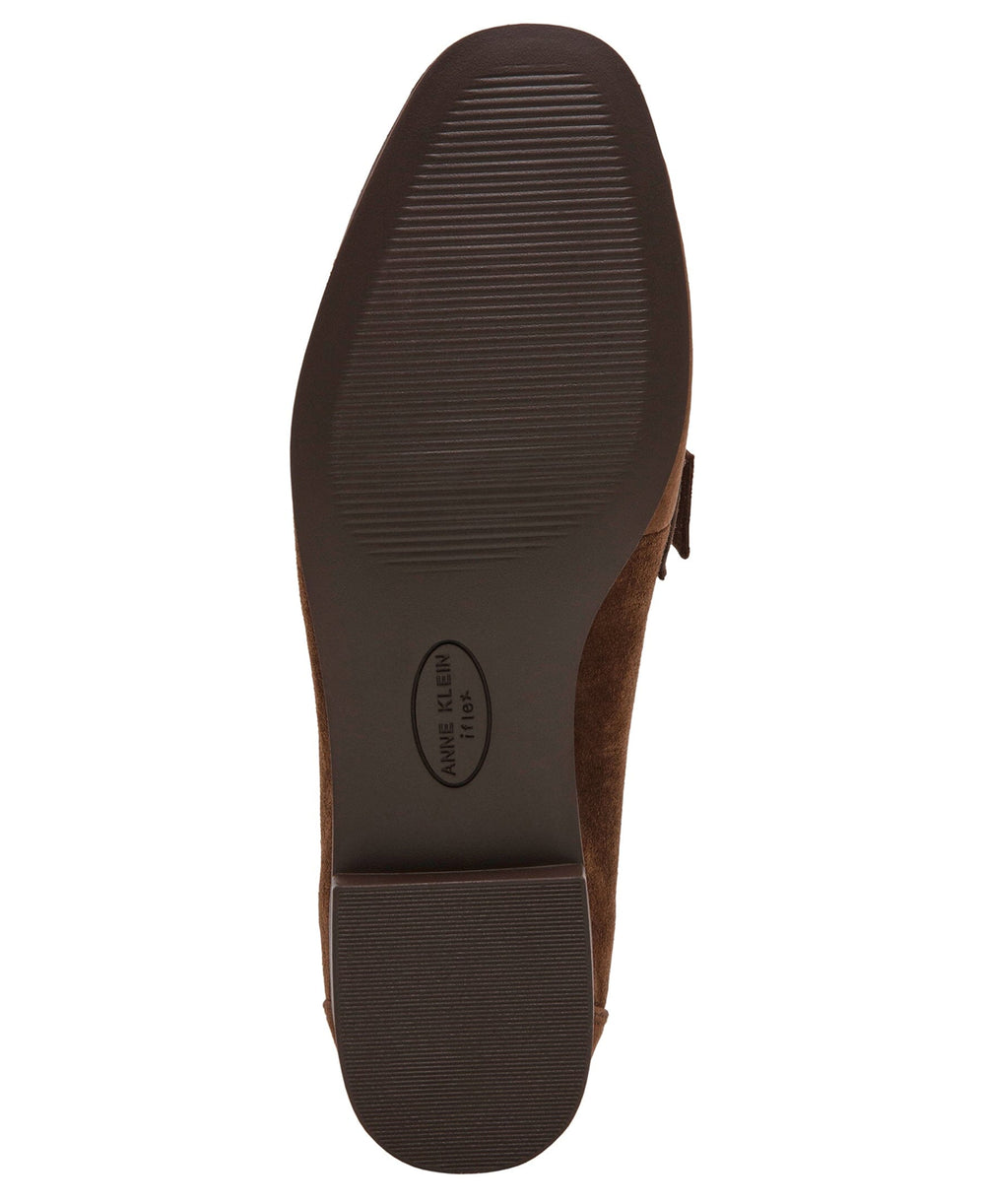 Bowie Slip-On Loafer in Brown Suede - Anne Klein Brown Suede