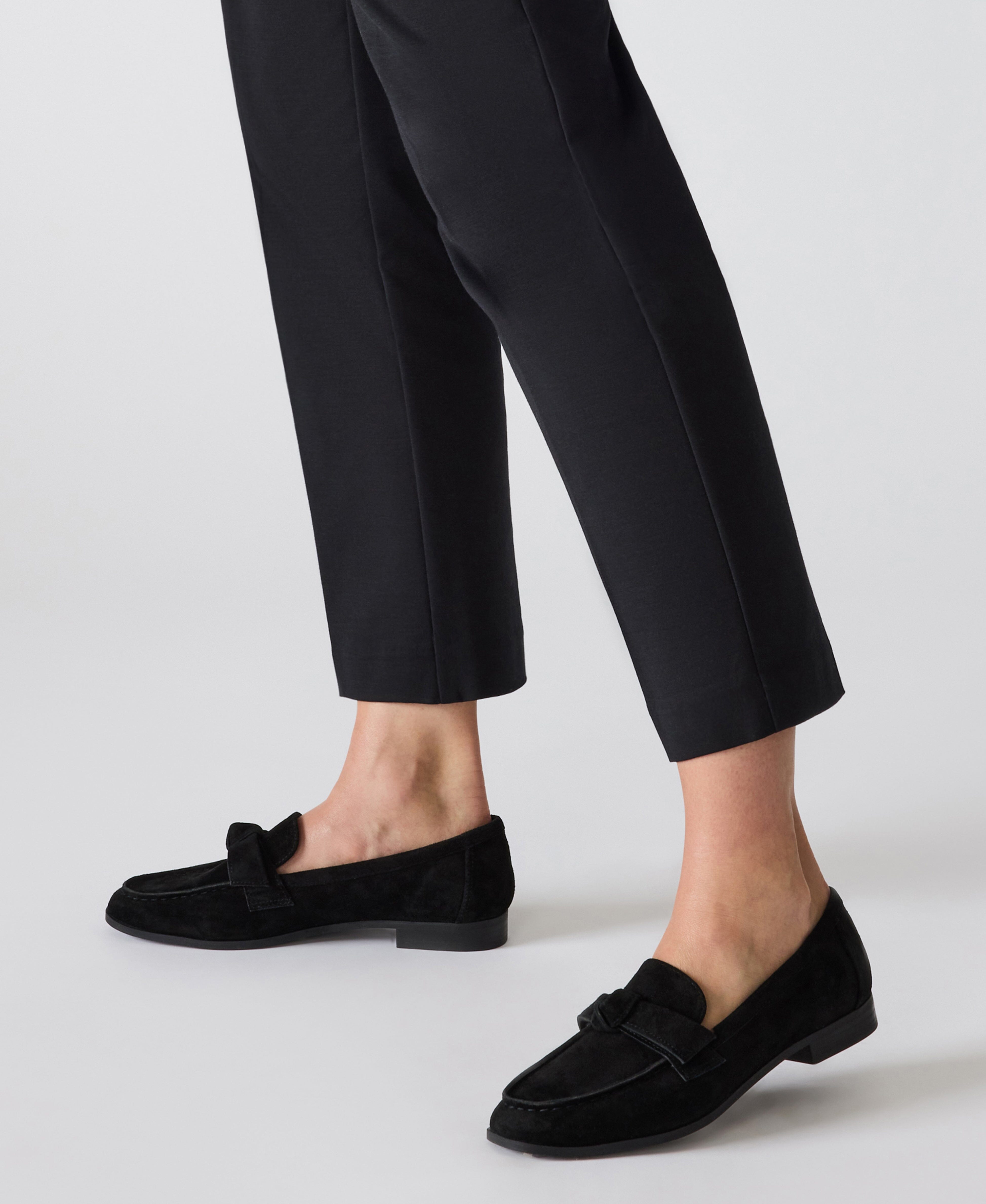 Bowie Slip-On Loafer in Black Suede - Anne Klein Black Suede