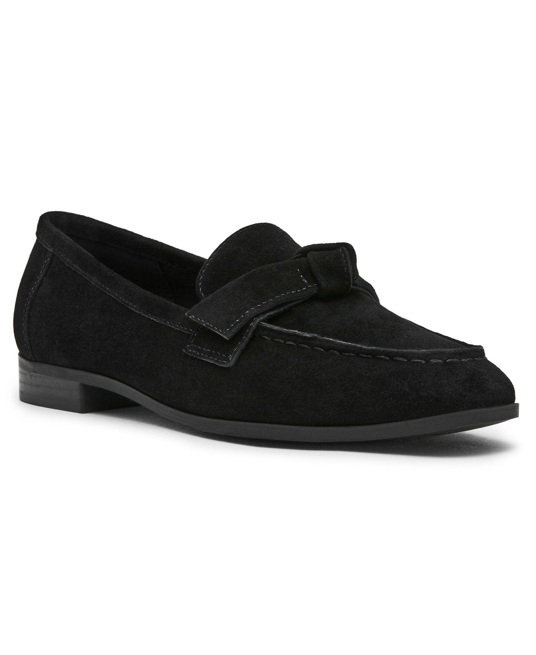 Bowie Slip-On Loafer in Black Suede - Anne Klein Black Suede