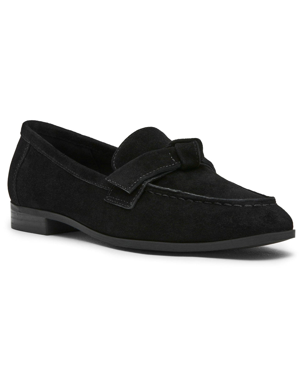 Bowie Slip-On Loafer in Black Suede - Anne Klein Black Suede