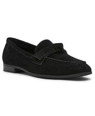 Bowie Slip-On Loafer in Black Suede - Anne Klein Black Suede