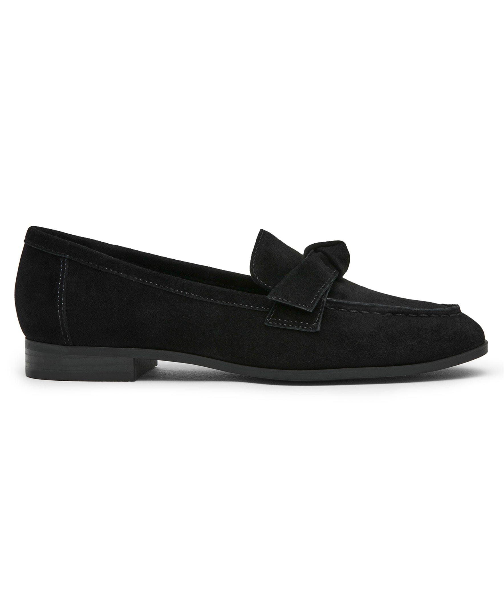 Bowie Slip-On Loafer in Black Suede - Anne Klein Black Suede