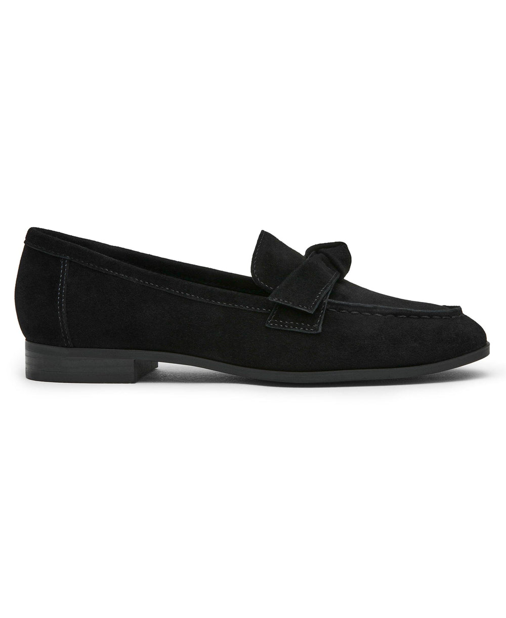 Bowie Slip-On Loafer in Black Suede - Anne Klein Black Suede