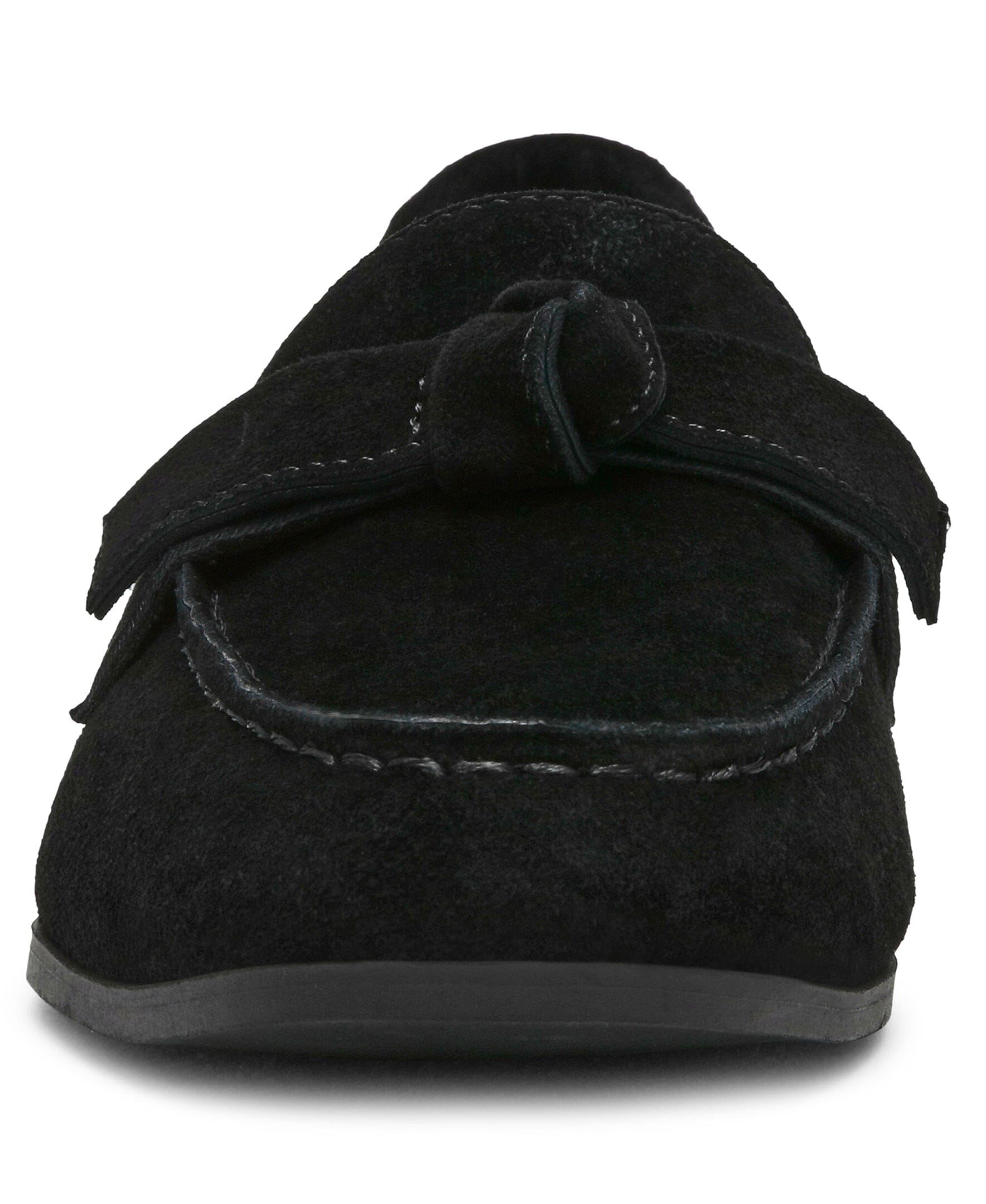 Bowie Slip-On Loafer in Black Suede - Anne Klein Black Suede