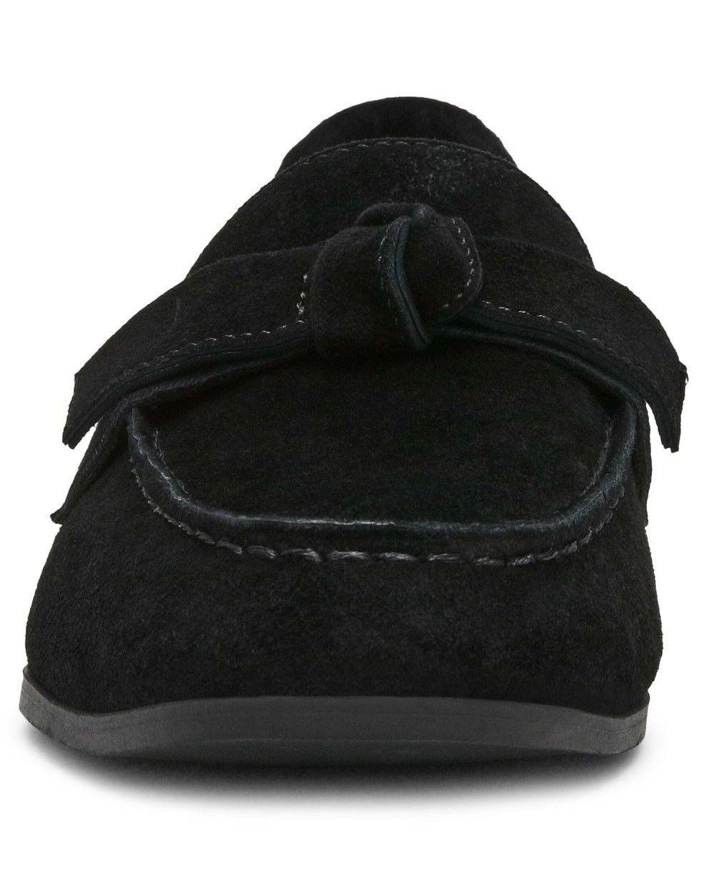Bowie Slip-On Loafer in Black Suede - Anne Klein Black Suede