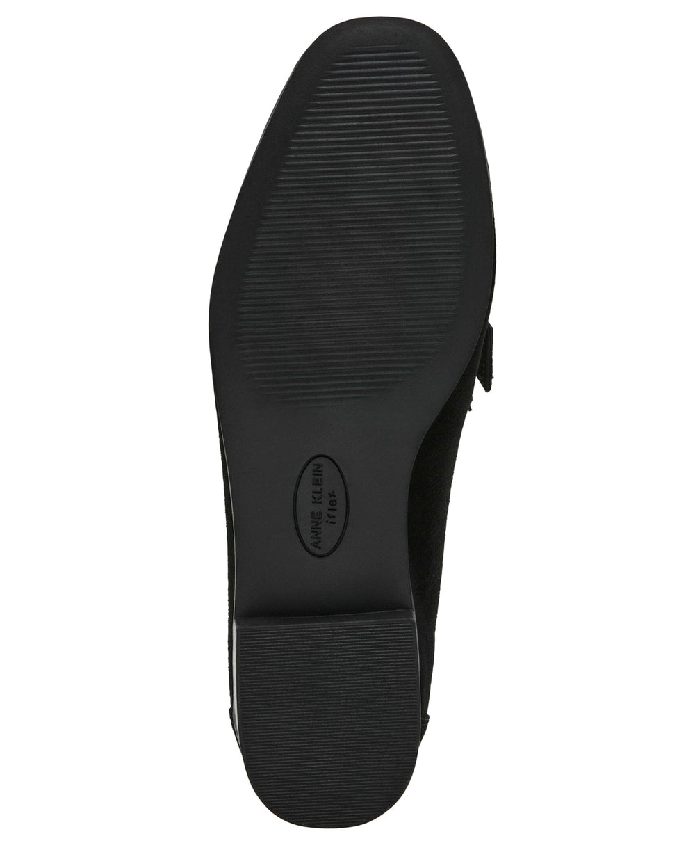 Bowie Slip-On Loafer in Black Suede - Anne Klein Black Suede