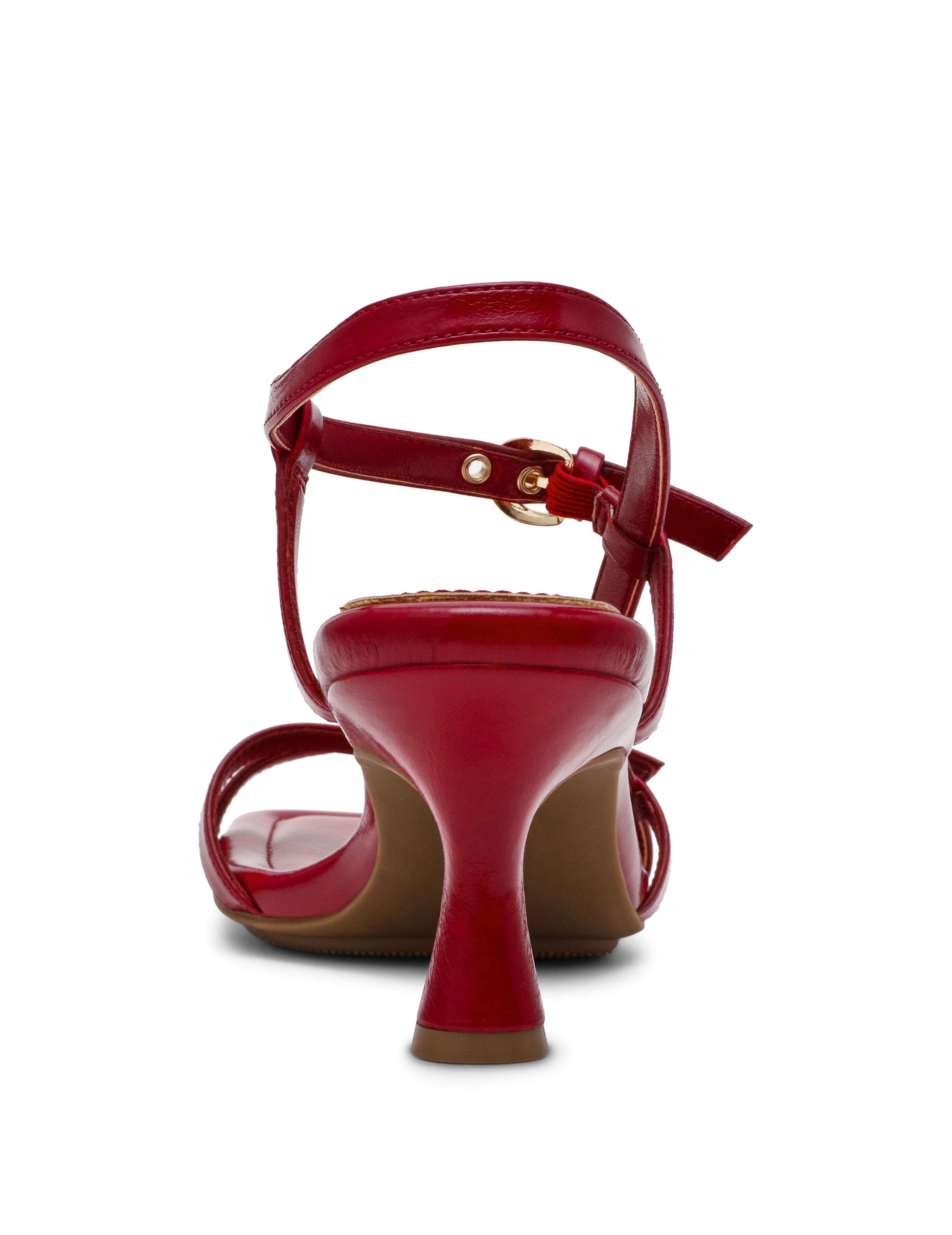Jaydyn Dress Sandal, 2" Heel - Anne Klein Red Crinkle