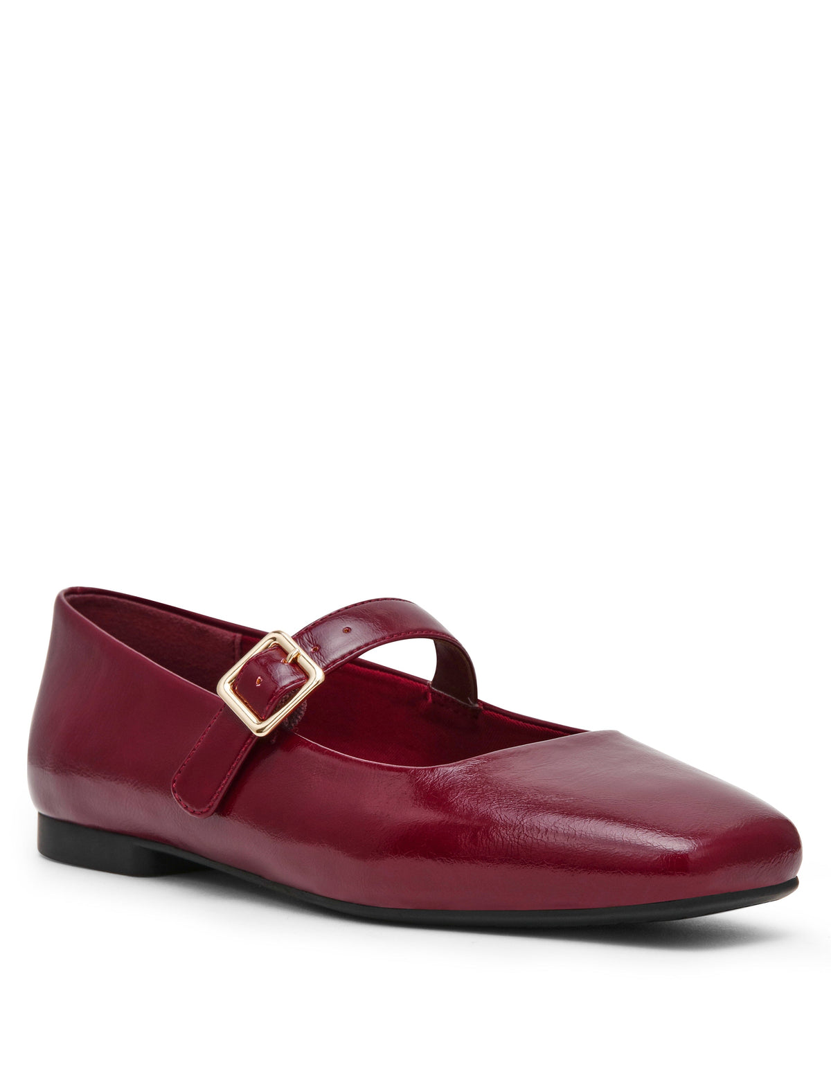 Mabel Mary Jane Flats - Anne Klein Bordeaux Crinkle