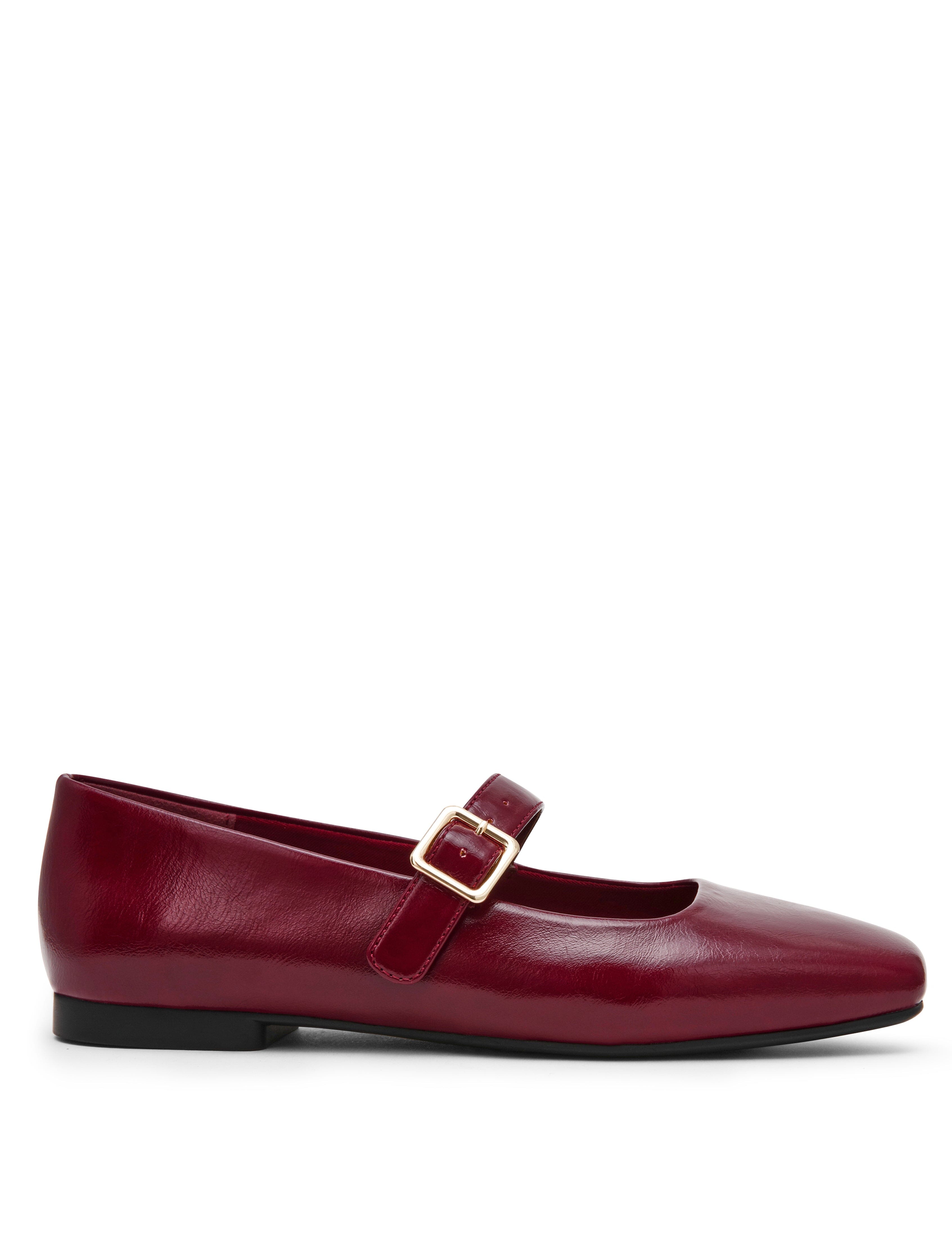 Mabel Mary Jane Flats - Anne Klein Bordeaux Crinkle