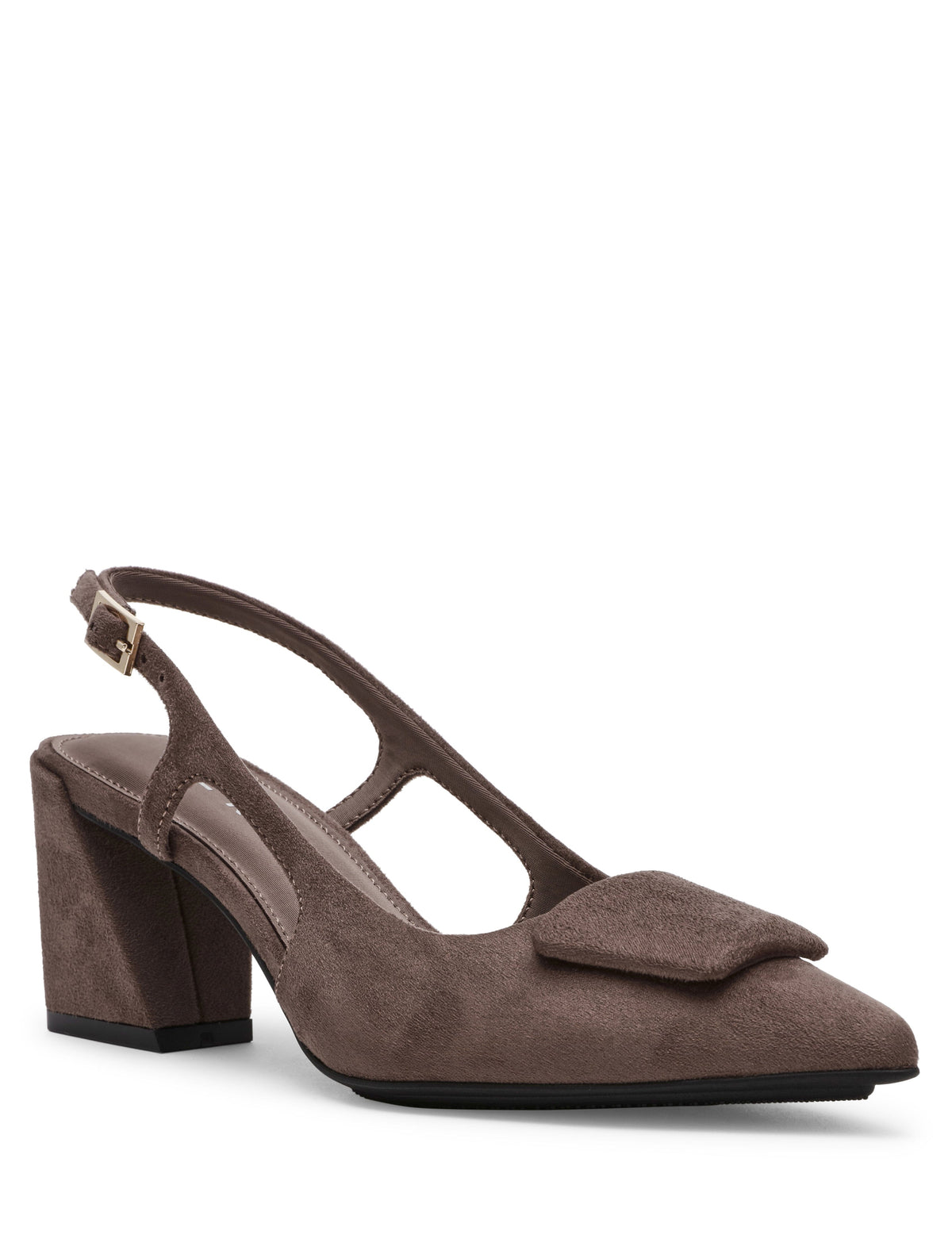 Slingback Renetta Heels - Anne Klein Taupe Micro suede