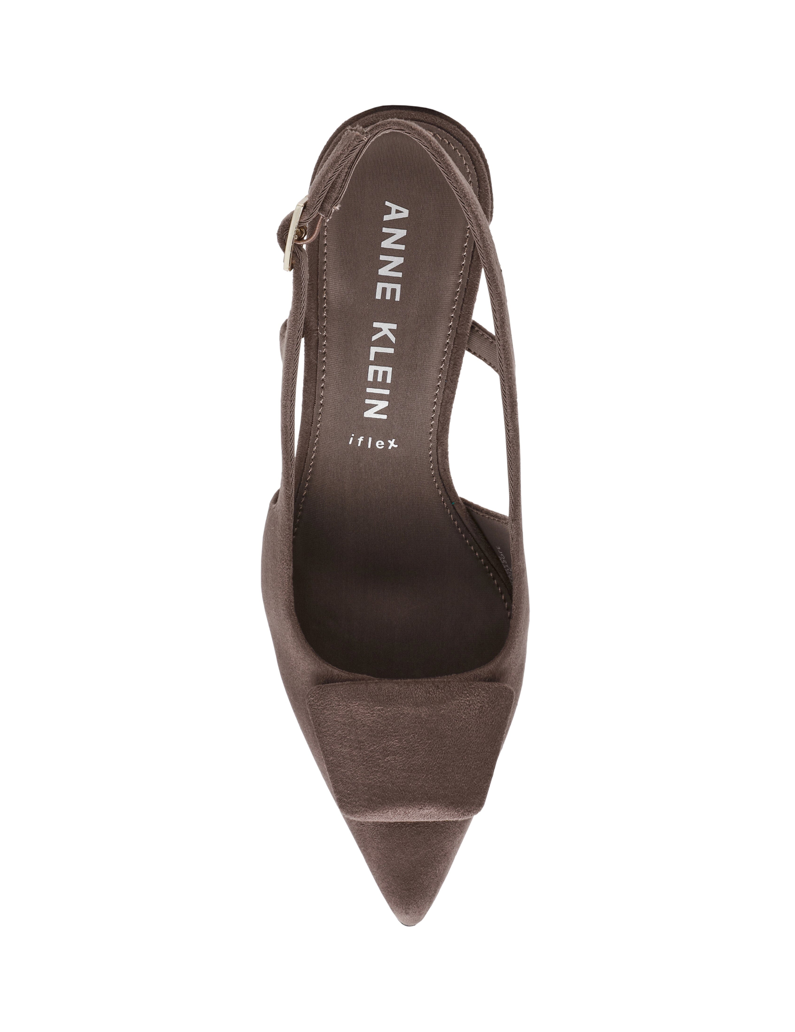 Slingback Renetta Heels - Anne Klein Taupe Micro suede