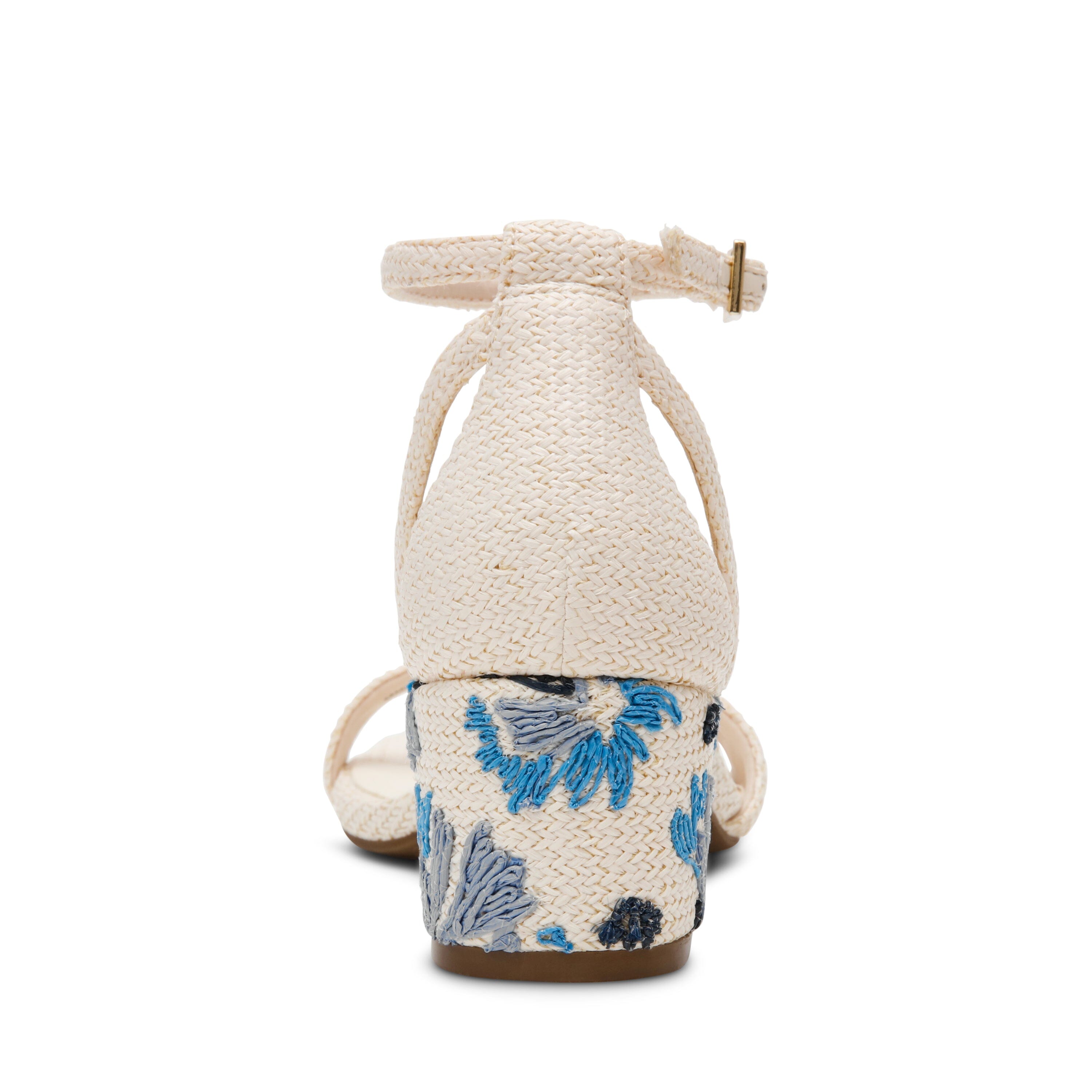 Pointed Toe Block Heel Pumps - Anne Klein Natural/Blue