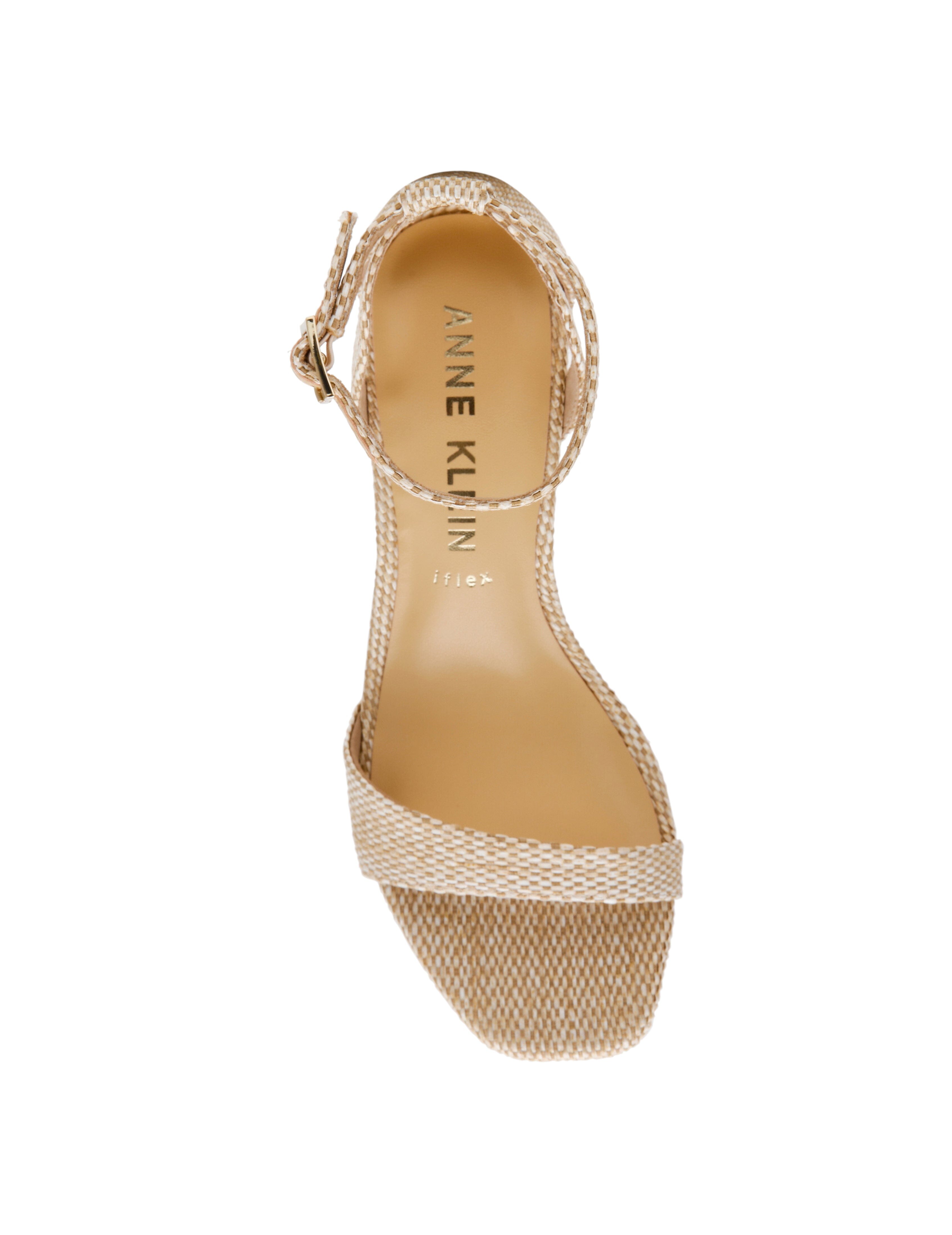 Pointed Toe Block Heel Pumps - Anne Klein Natural Multi