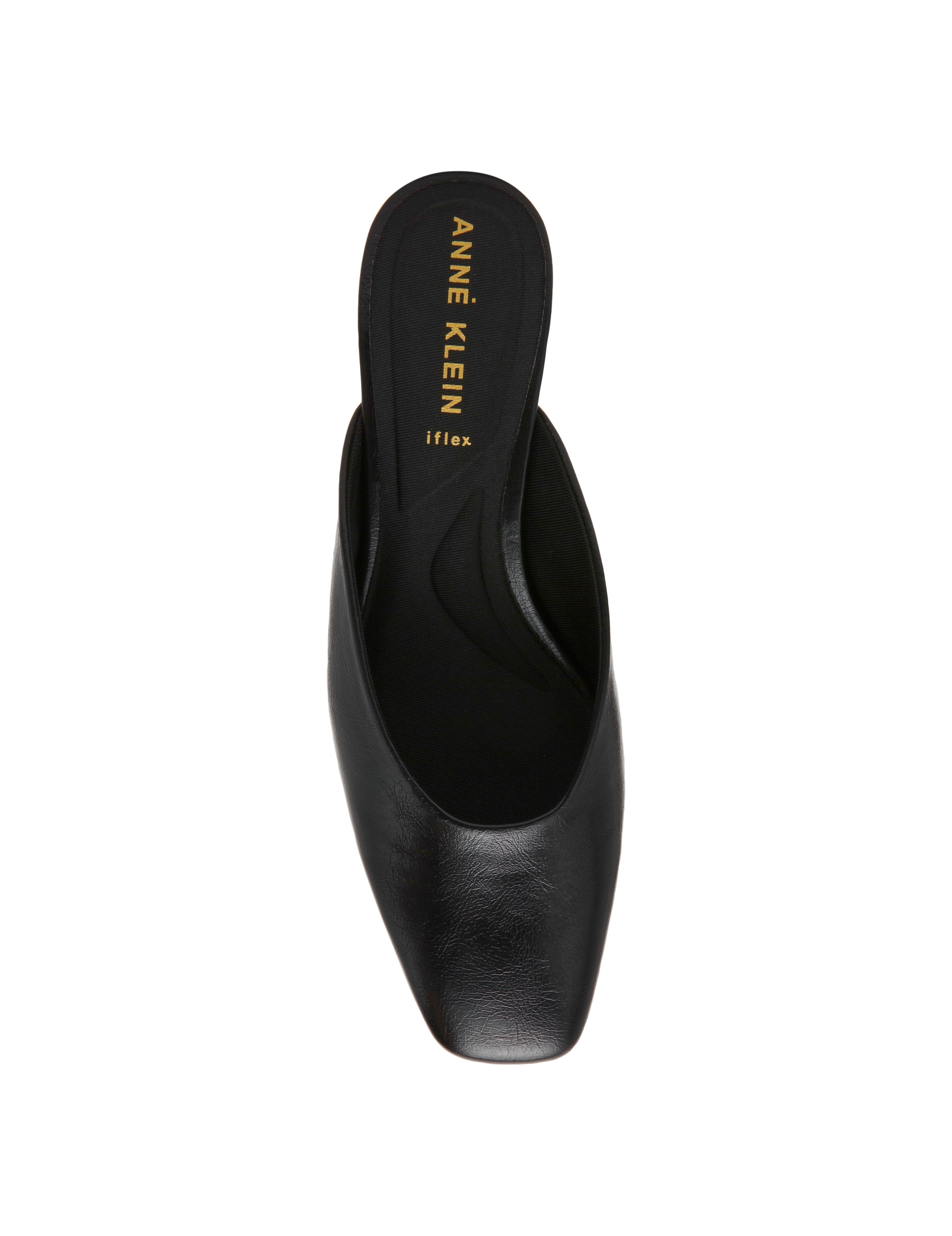 Maeus Mule Shoes - Elegant Style - Anne Klein Black Crinkle