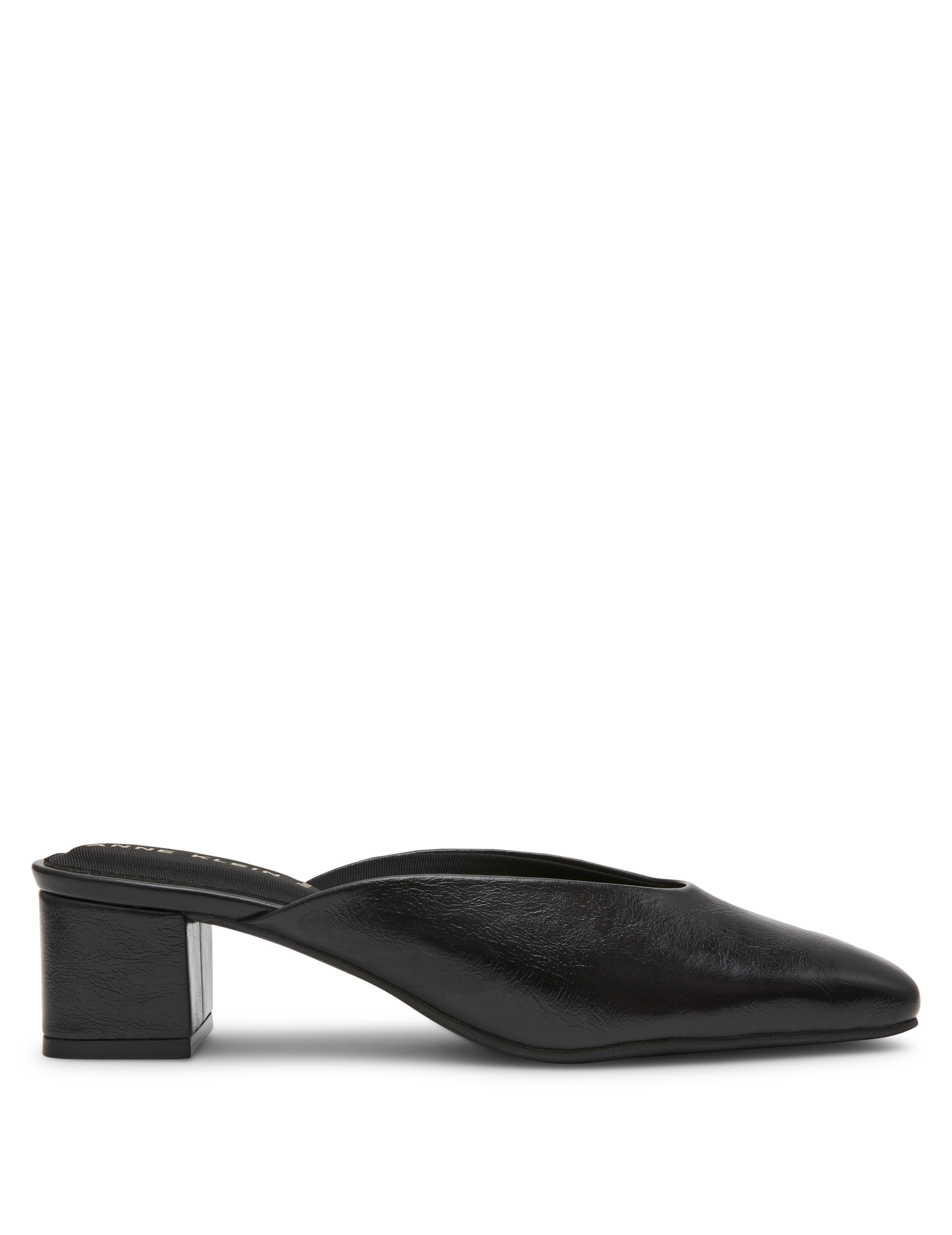 Maeus Mule Shoes - Elegant Style - Anne Klein Black Crinkle
