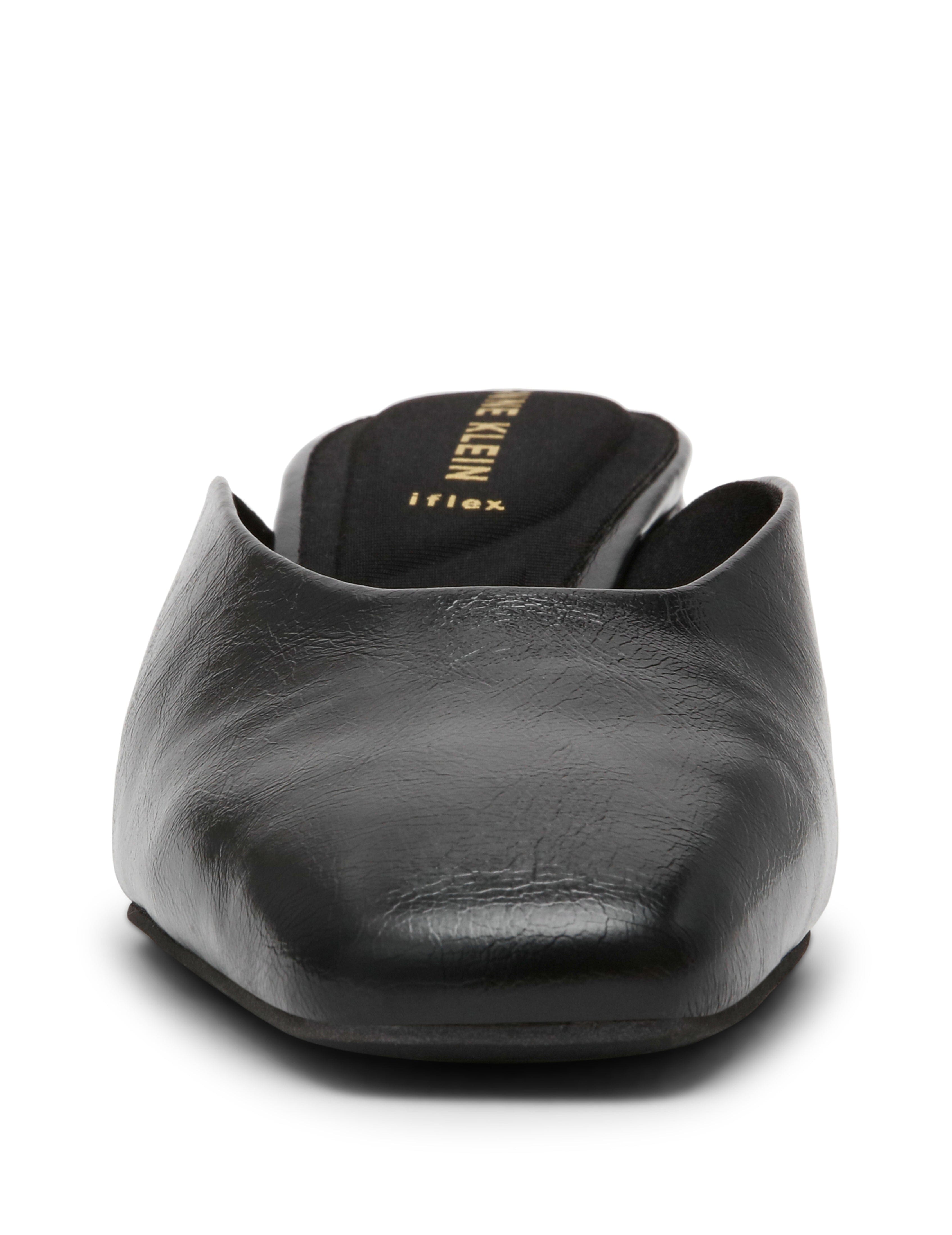 Maeus Mule Shoes - Elegant Style - Anne Klein Black Crinkle