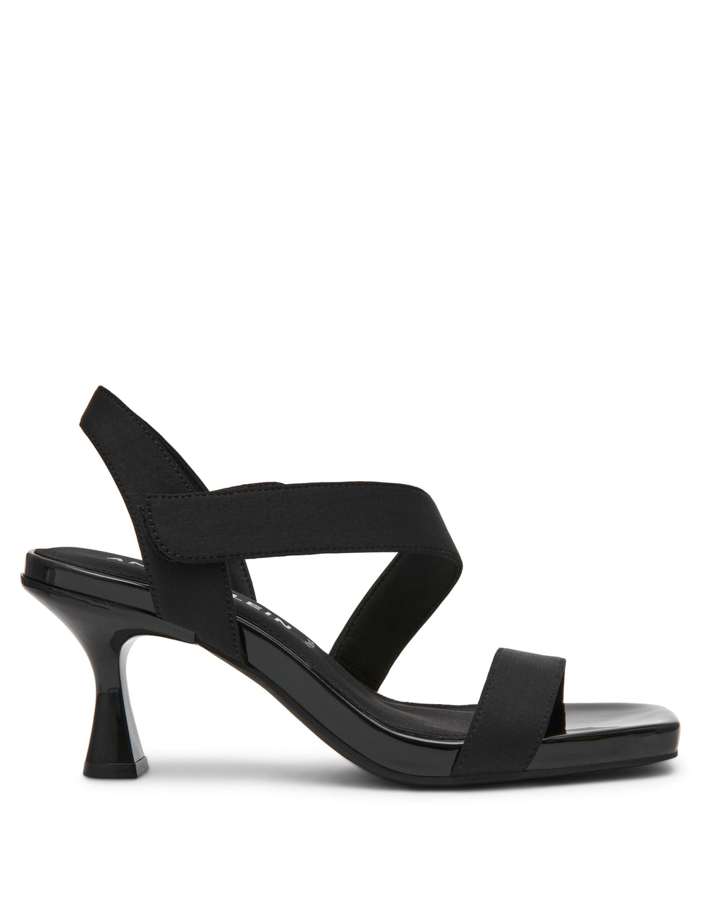 Justin Dress Sandal, 2" Kitten Heel - Anne Klein Black Stretch