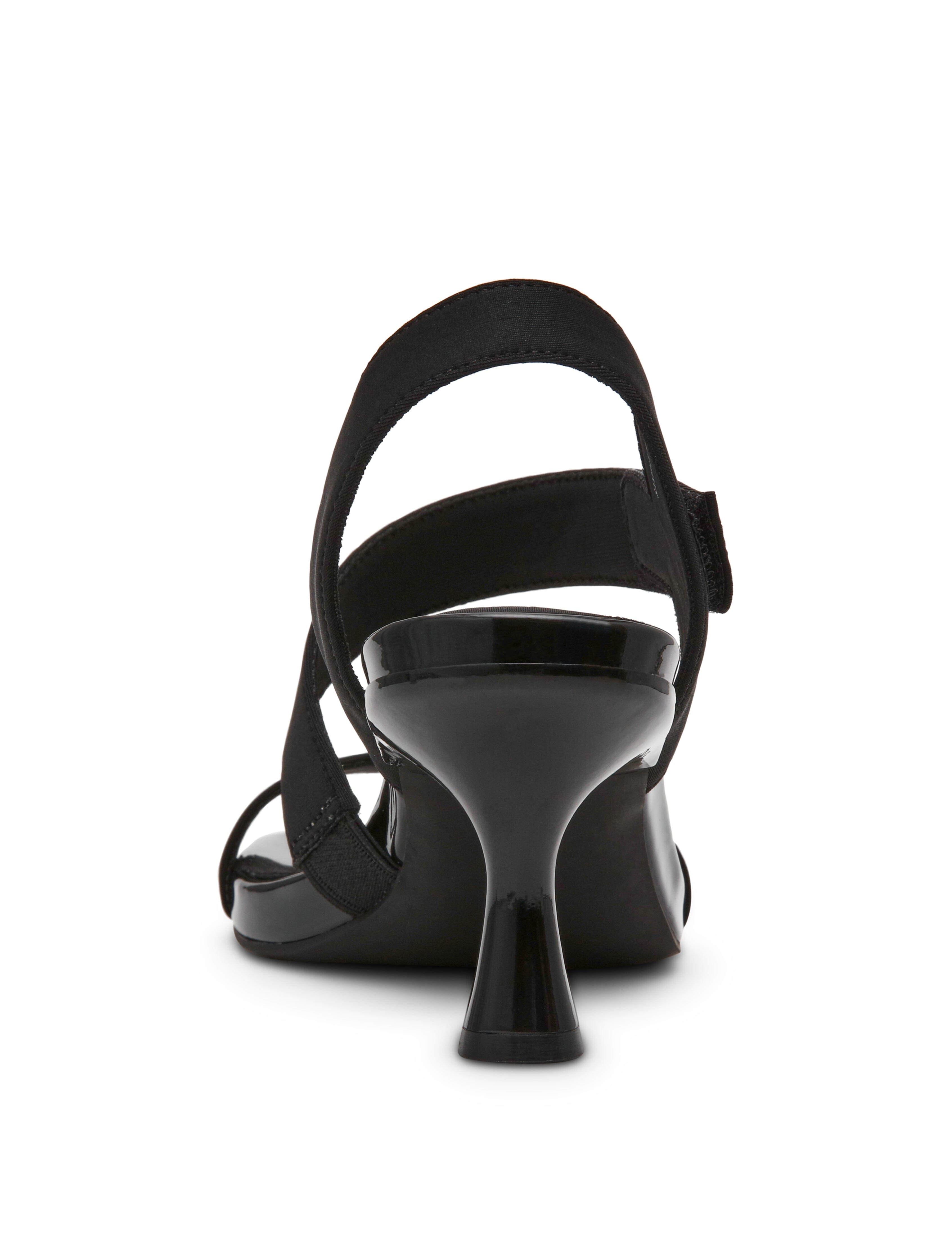 Justin Dress Sandal, 2" Kitten Heel - Anne Klein Black Stretch