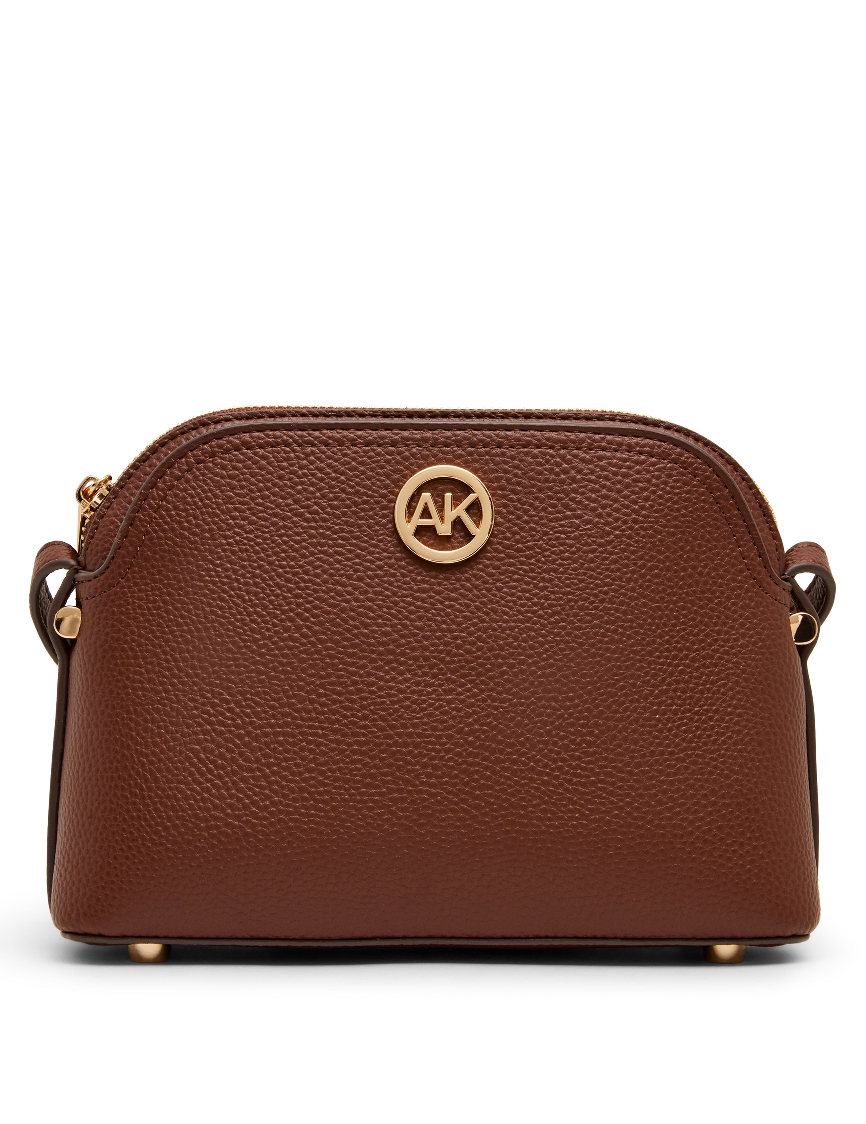 Dome Crossbody Bag with Detachable Card Case in Walnut - Anne Klein Walnut