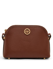 Dome Crossbody Bag with Detachable Card Case in Walnut - Anne Klein Walnut