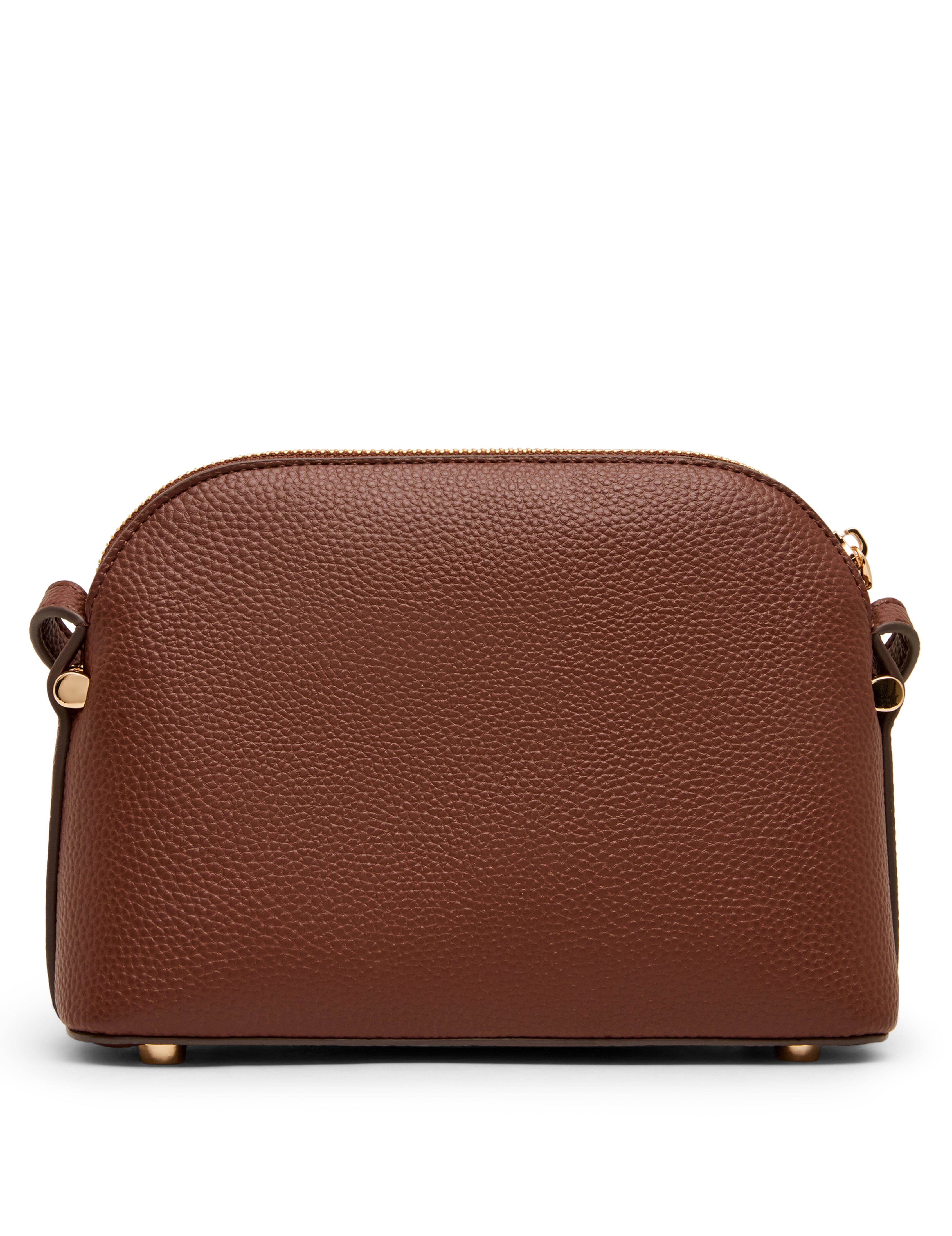 Dome Crossbody Bag with Detachable Card Case in Walnut - Anne Klein Walnut