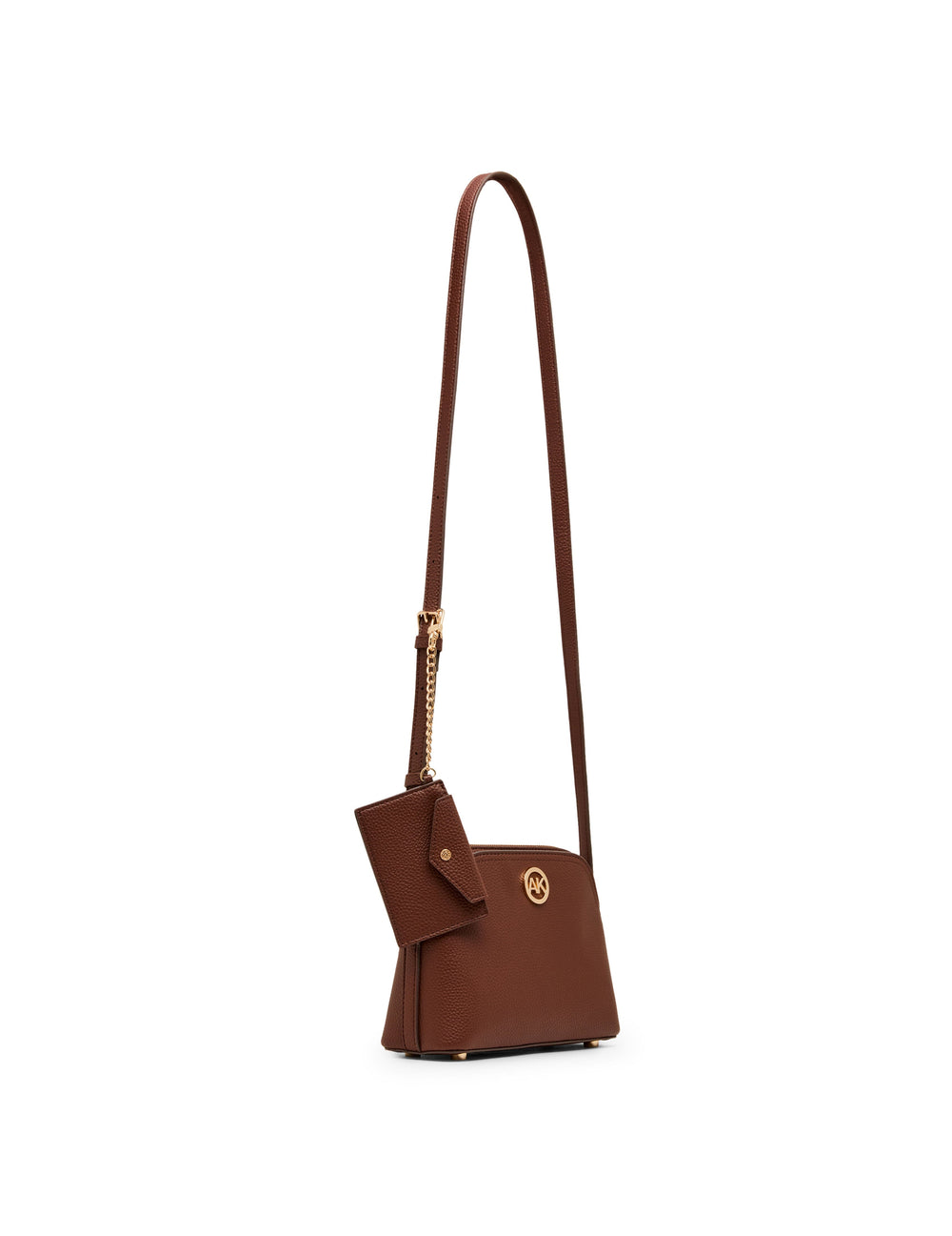 Dome Crossbody Bag with Detachable Card Case in Walnut - Anne Klein Walnut