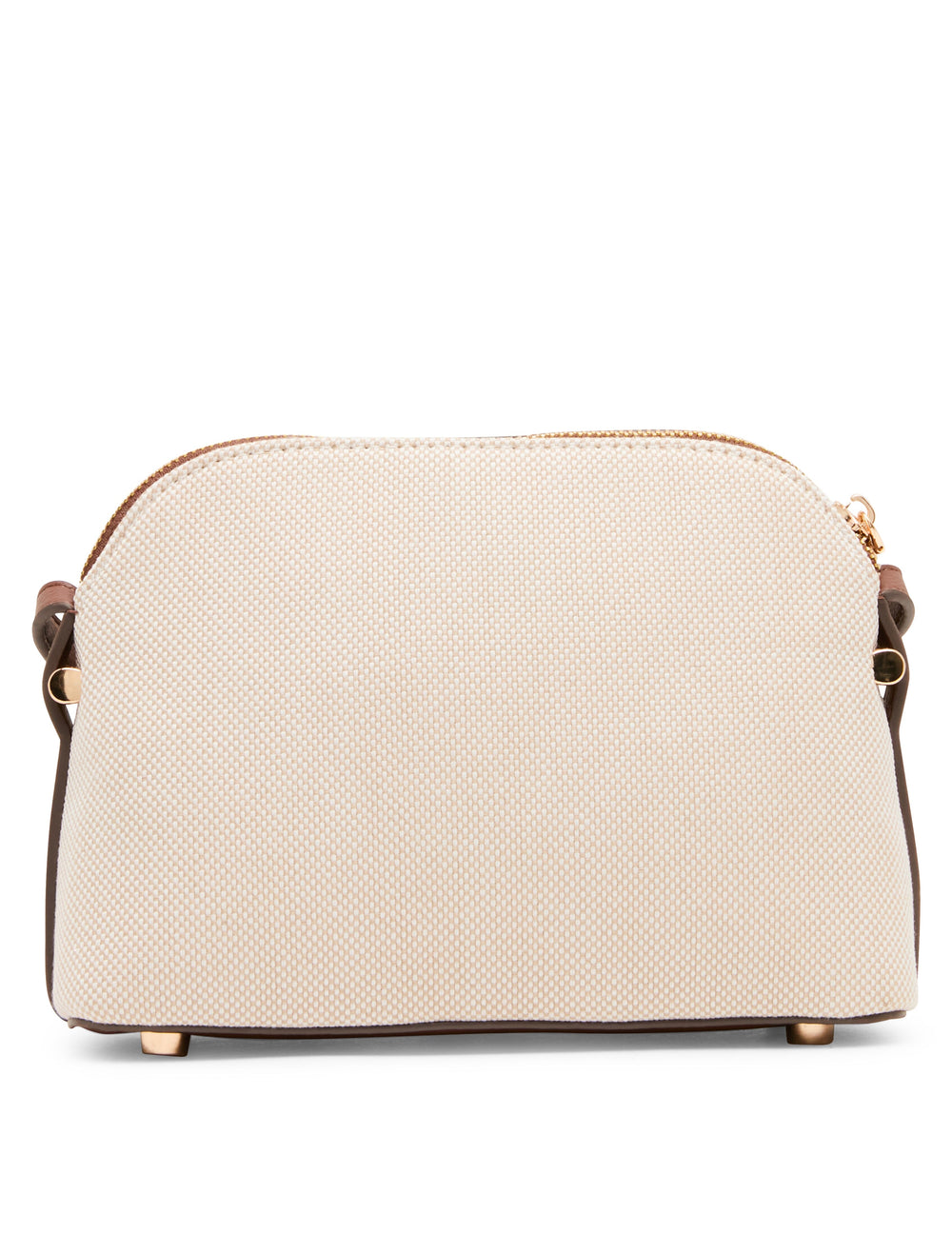 Dome Crossbody Bag with Detachable Card Case in Natural / Walnut | Ann - Anne Klein
