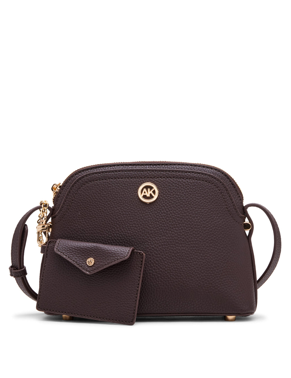 Dome Crossbody Bag with Detachable Card Case in Espresso - Anne Klein Espresso