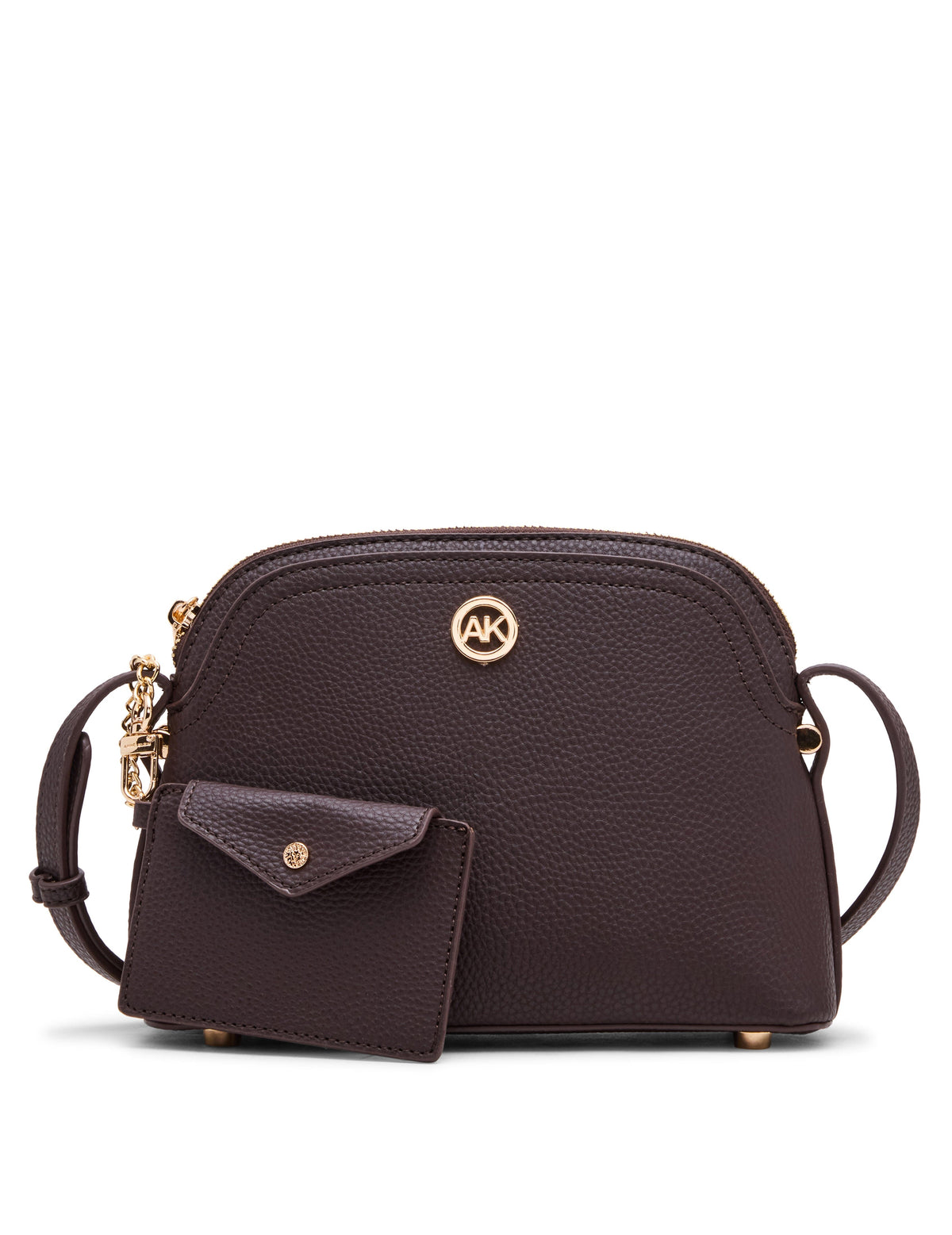 Dome Crossbody Bag with Detachable Card Case in Espresso - Anne Klein Espresso