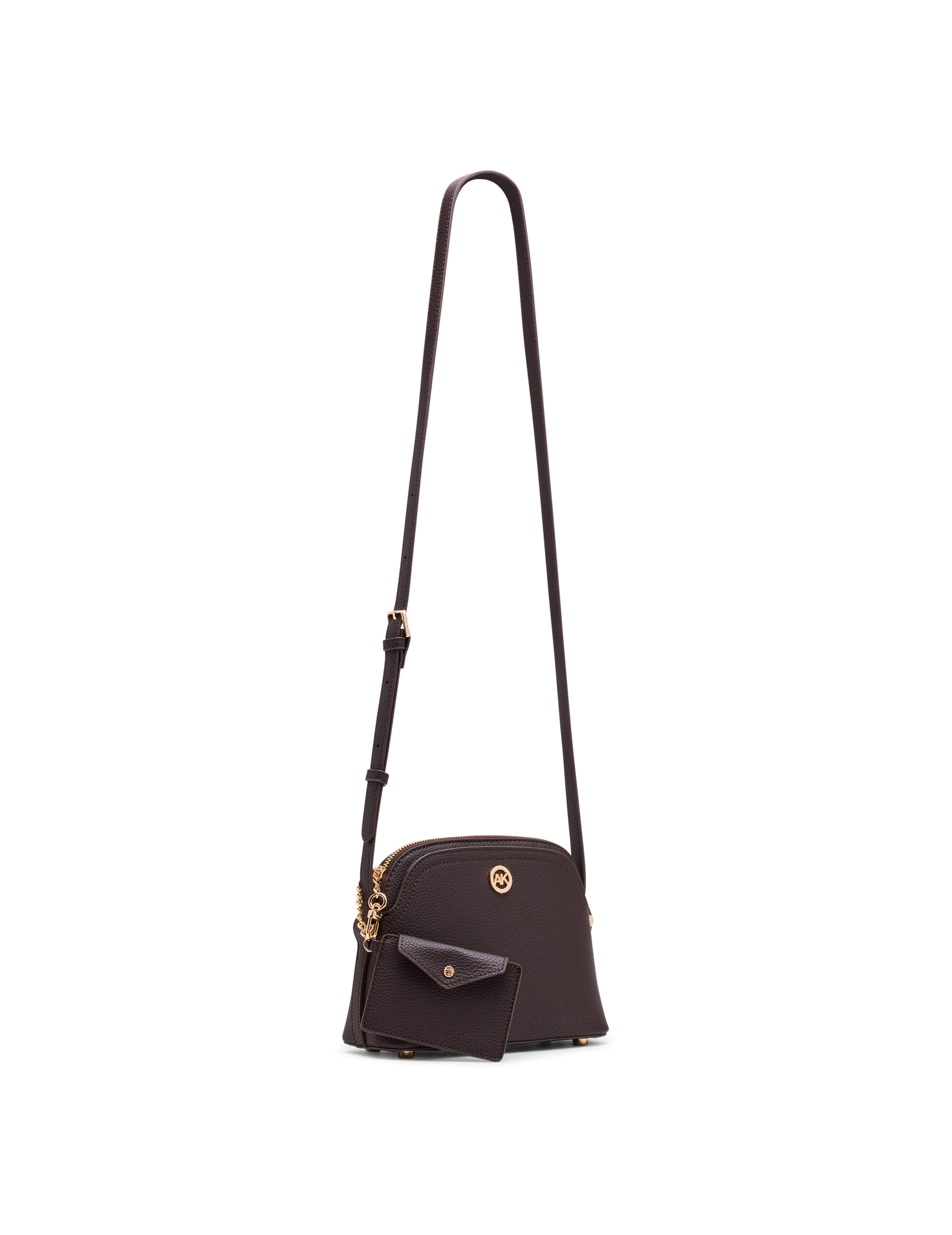 Dome Crossbody Bag with Detachable Card Case in Espresso - Anne Klein Espresso
