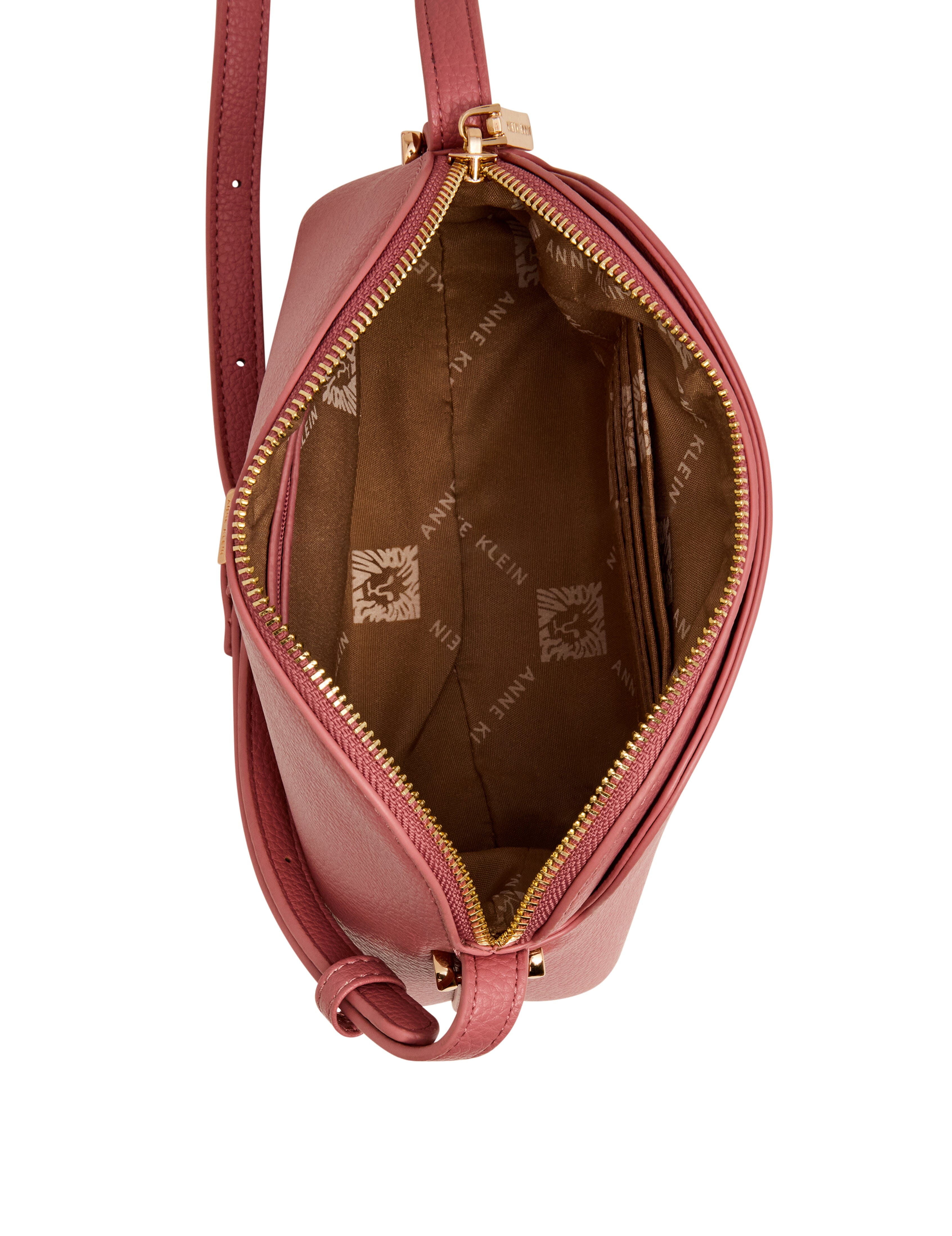 Dome Crossbody Bag with Detachable Card Case in Canyon Rose | Anne Kle - Anne Klein Canyon Rose