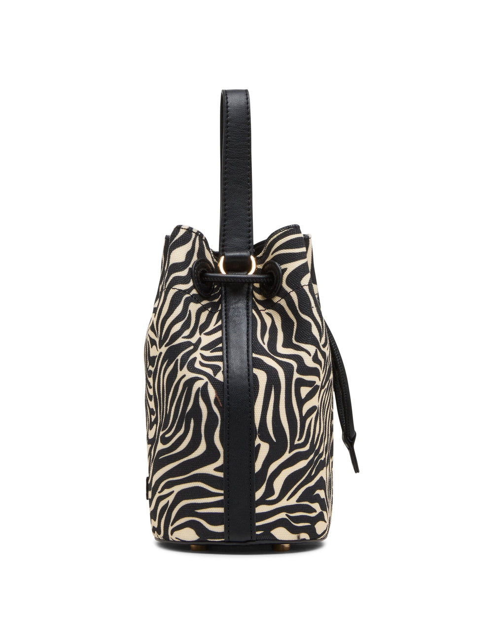 Printed Bucket Bag in Zebra: Black-Cream / Black - Anne Klein