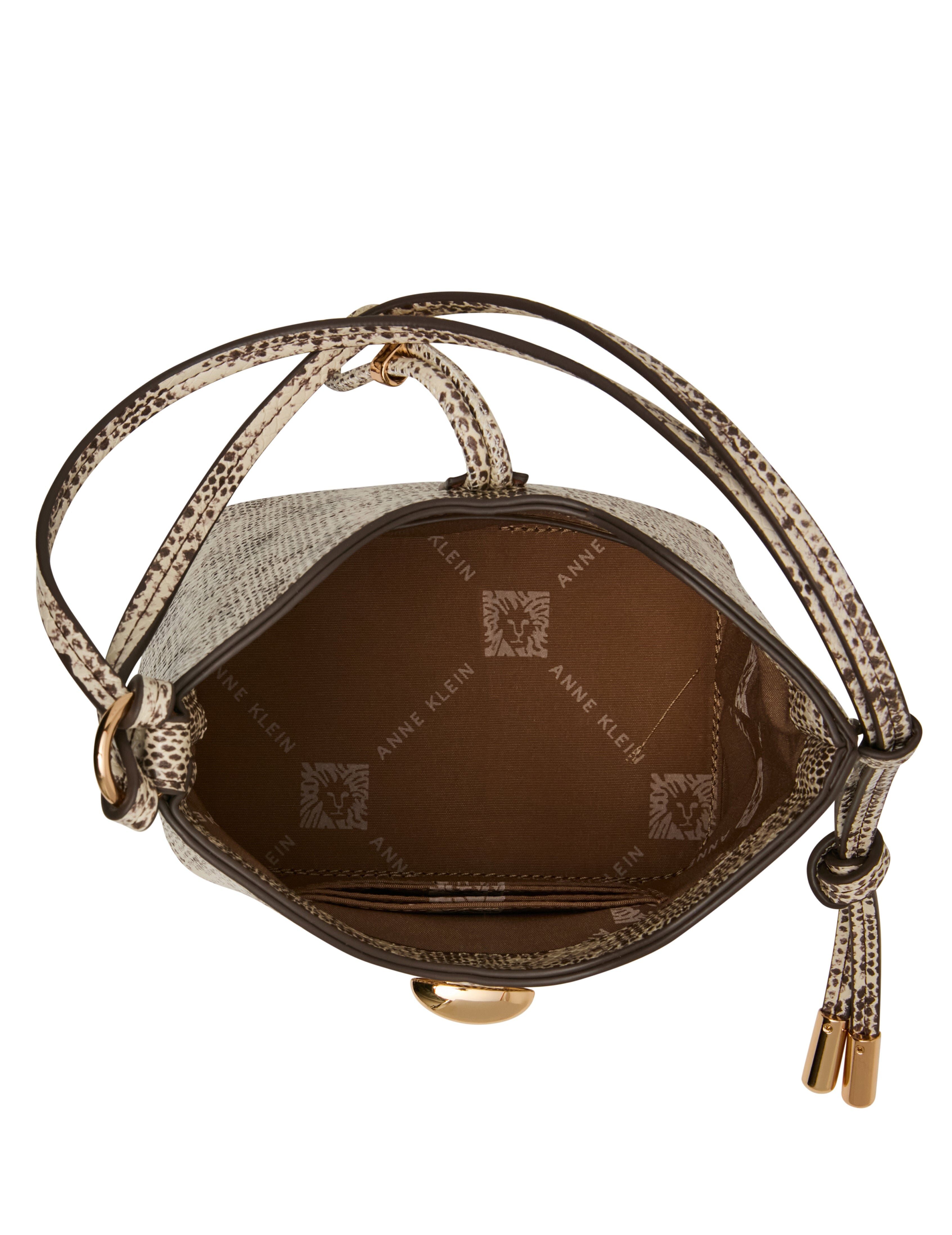 Printed Bucket Bag in Neutral - Anne Klein