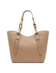 Medium Tote Bag with Pouch in Truffle / Tan - Anne Klein Truffle/Tan