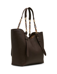 Medium Tote Bag with Pouch in Espresso / Tan - Anne Klein Espresso/Tan