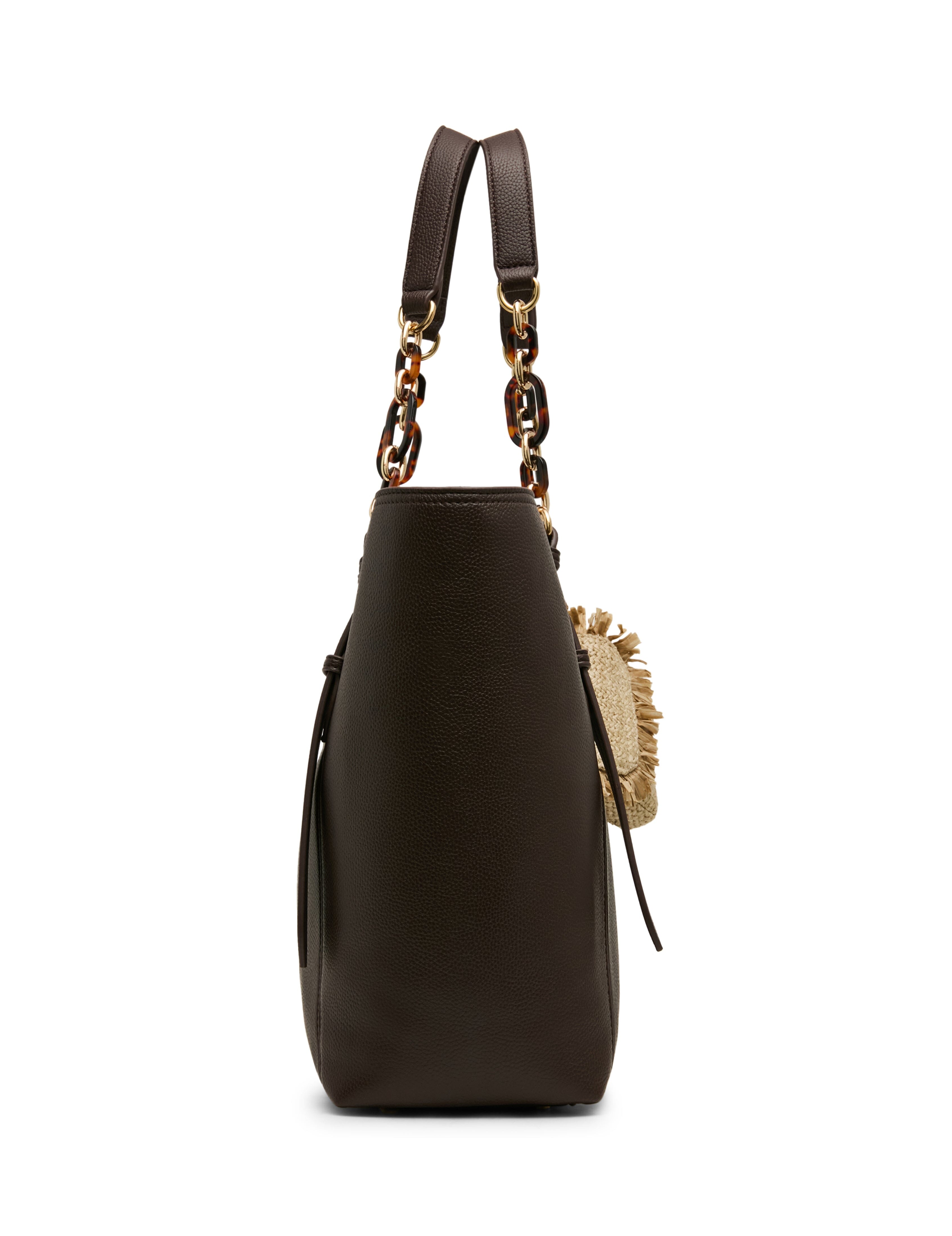 Medium Tote Bag with Pouch in Espresso / Tan - Anne Klein Espresso/Tan