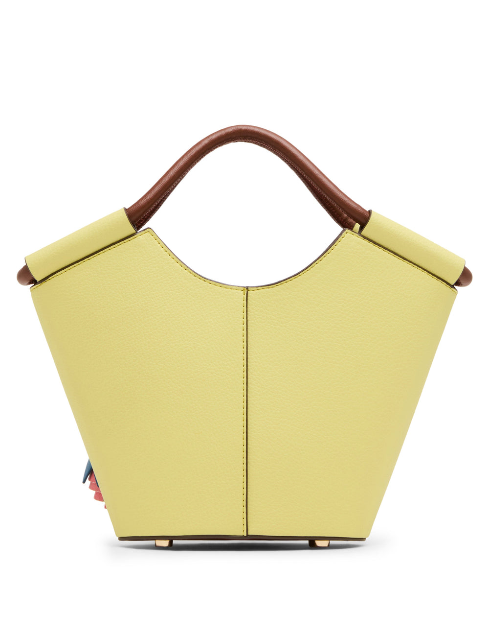 Small Tote Bag with Bag Charm in Sour Lemon / Hazelnut - Anne Klein Sour Lemon/Hazelnut