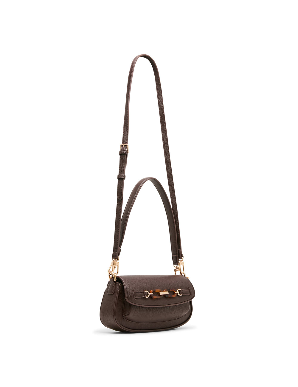 Tortoise Chain Link Shoulder Bag in Espresso - Anne Klein