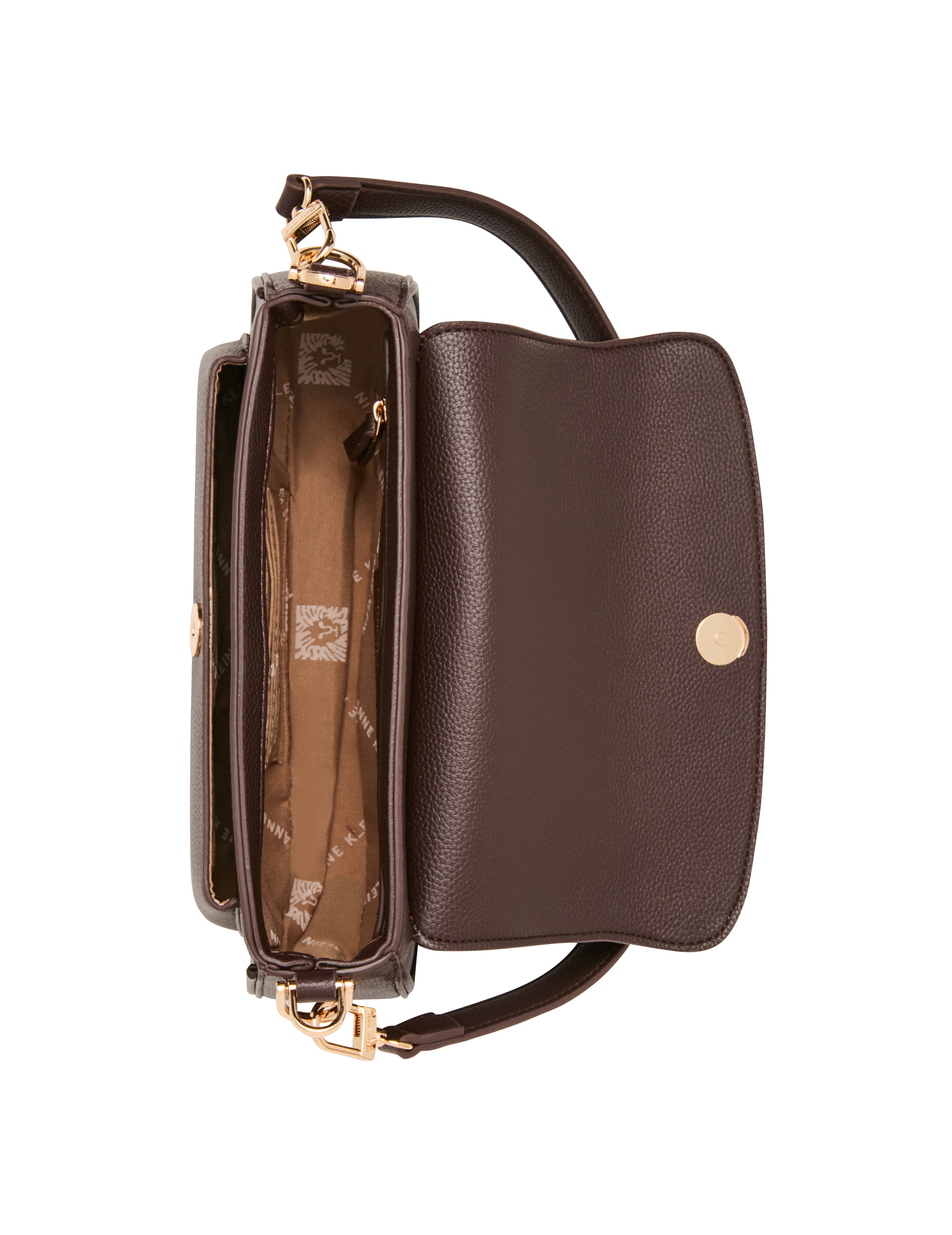 Tortoise Chain Link Shoulder Bag in Espresso - Anne Klein