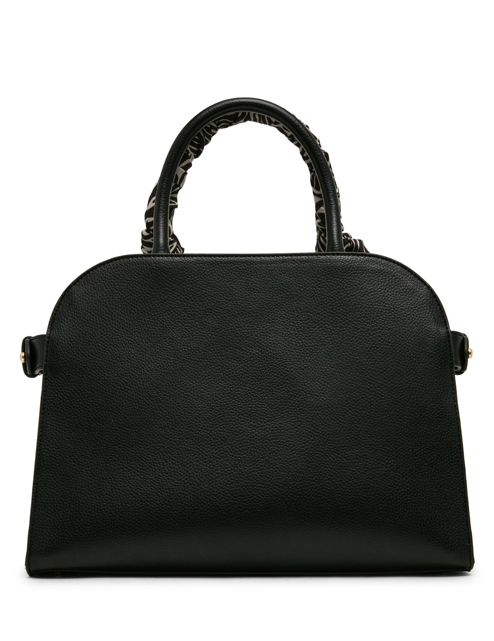 Rounded Satchel with Convertible Strap in Black / Zebra - Anne Klein Black/Zebra