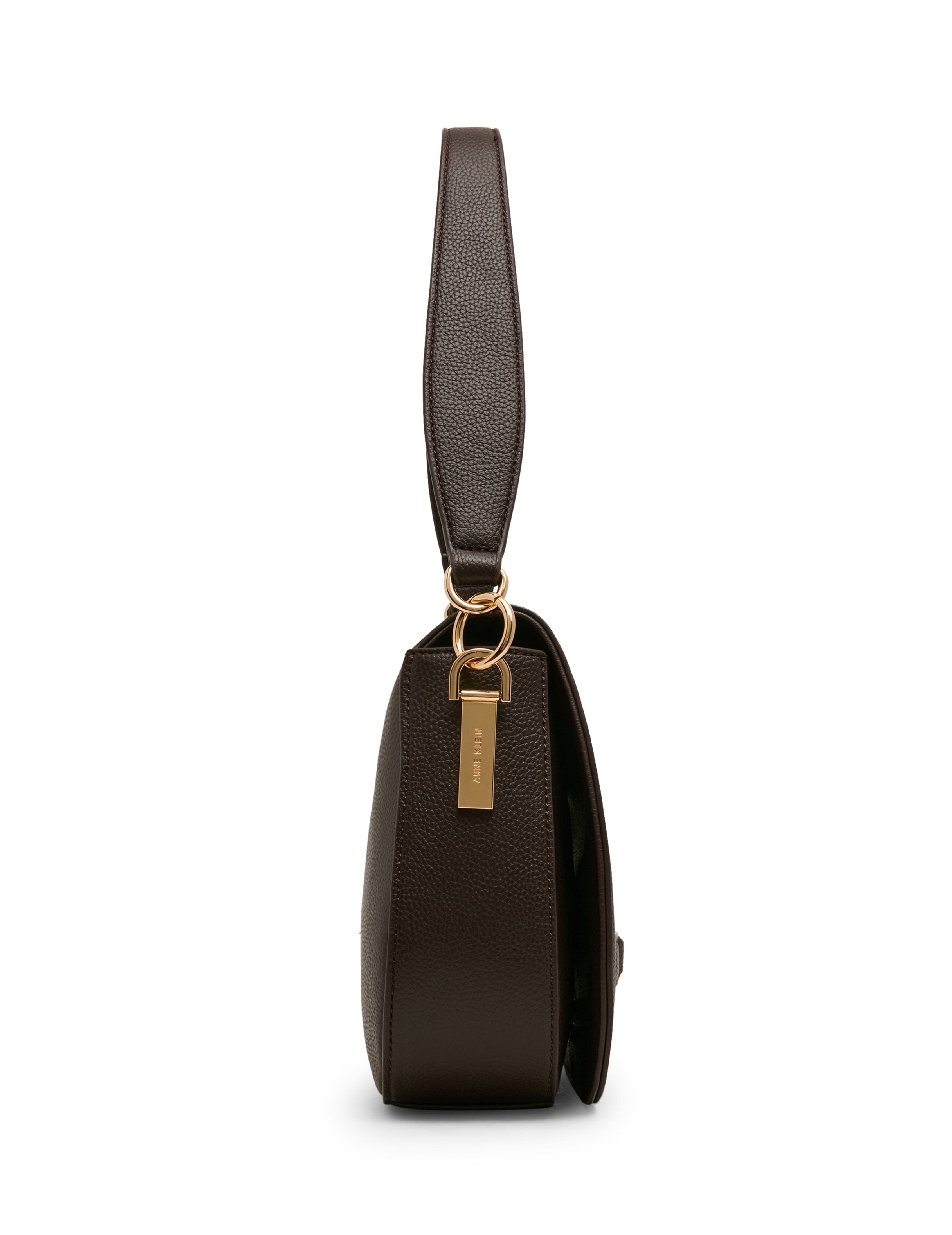 Flap Shoulder Bag with Scarf Detail in Espresso / Pearl White-Sesame | - Anne Klein Espresso/Pearl White-Sesame