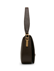 Flap Shoulder Bag with Scarf Detail in Espresso / Pearl White-Sesame | - Anne Klein Espresso/Pearl White-Sesame